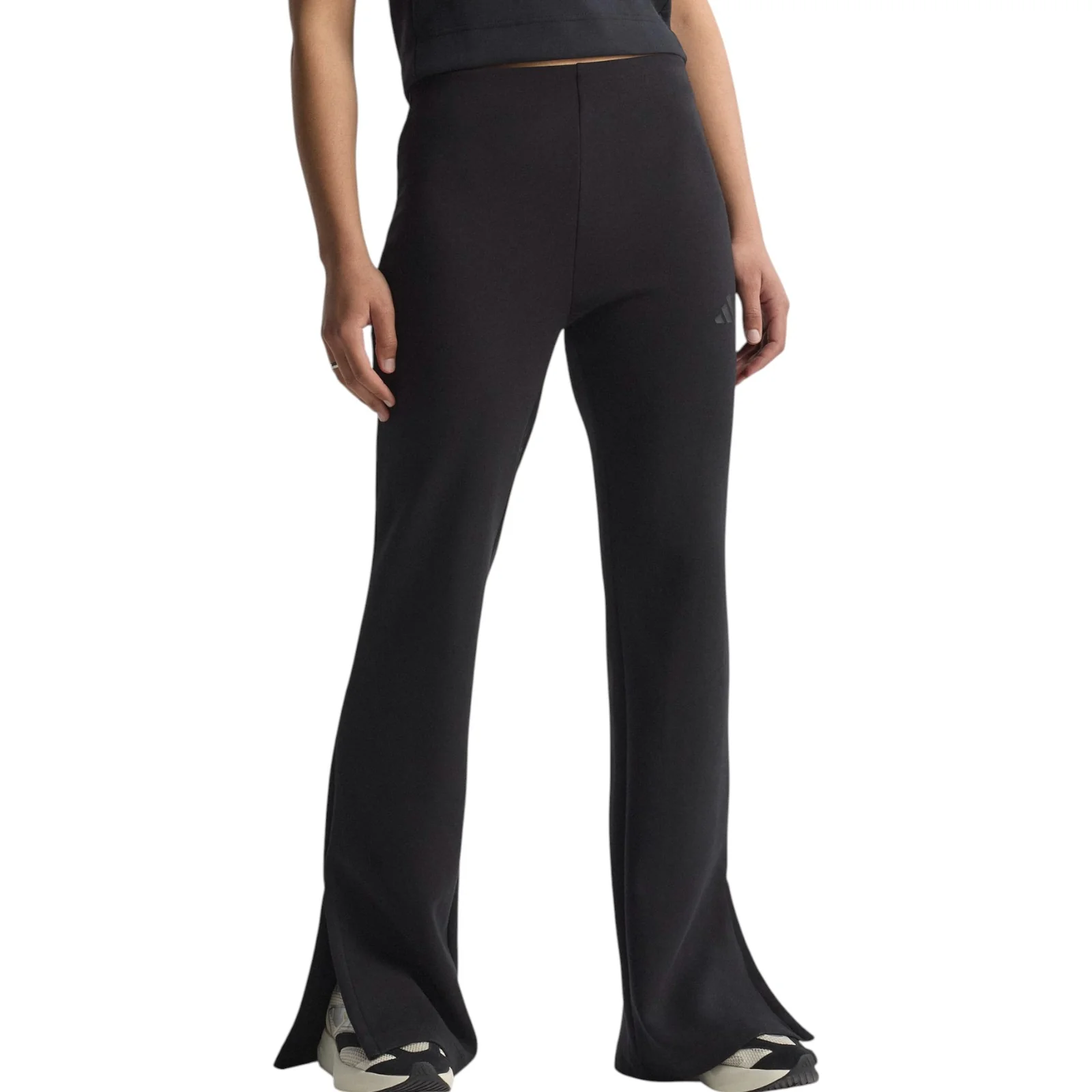 adidas All Season Womens Fleece Slim-Fit Flared Pants - Image 3