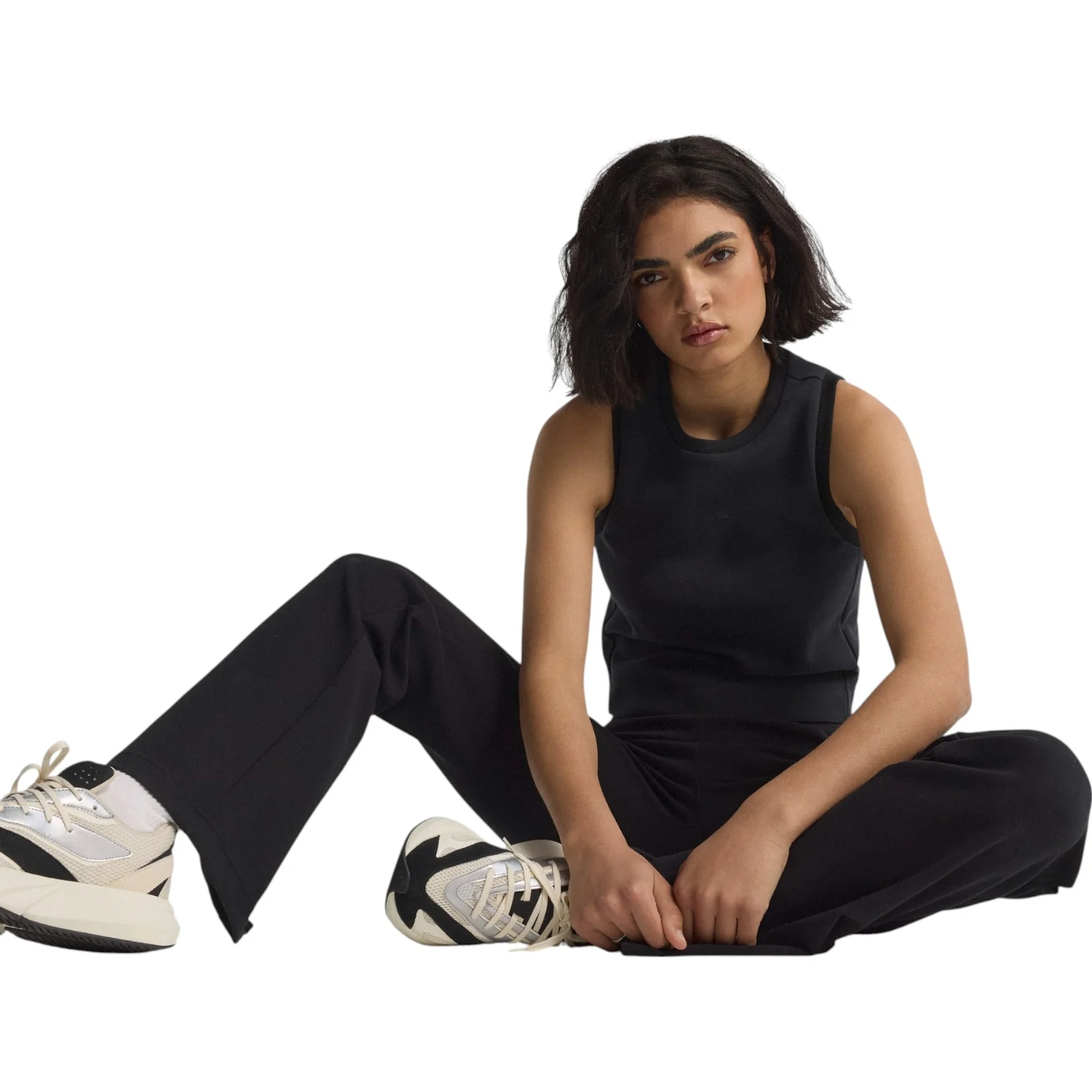 adidas All Season Womens Fleece Slim-Fit Flared Pants - Image 7