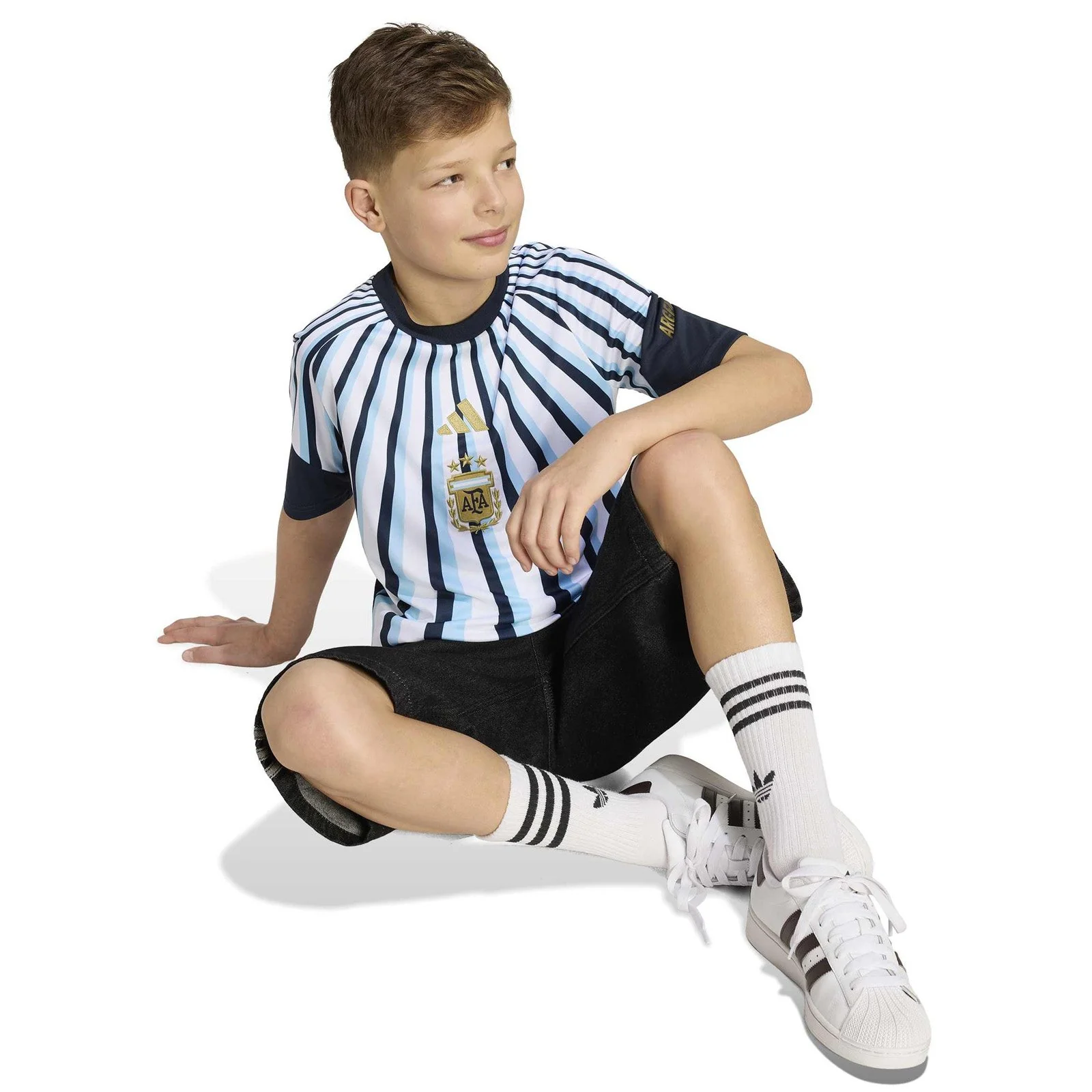 adidas Argentina Football WC 2026 Kids Home Pre-Match Jersey - Image 7