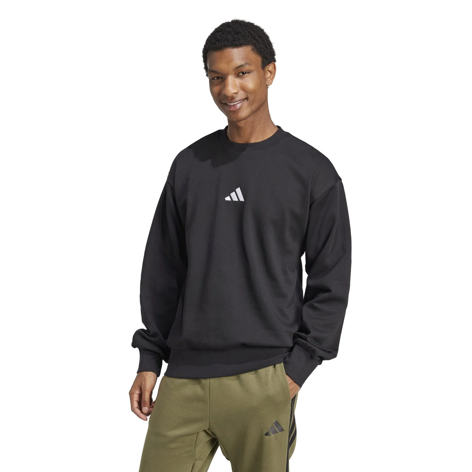 adidas FEELCOZY SWT Mens Crew Black