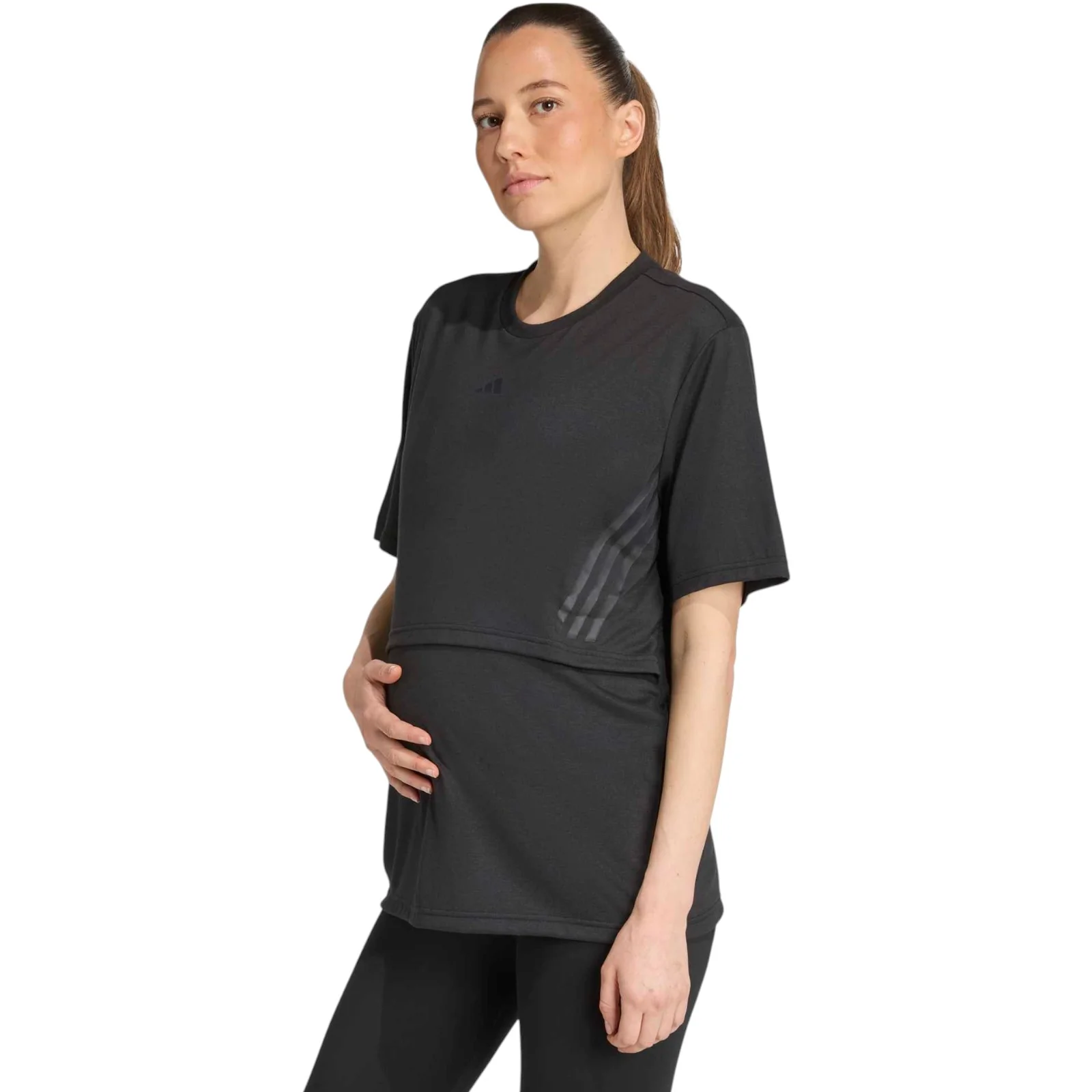 adidas Aeroready 3-Stripes Womens Maternity T-Shirt