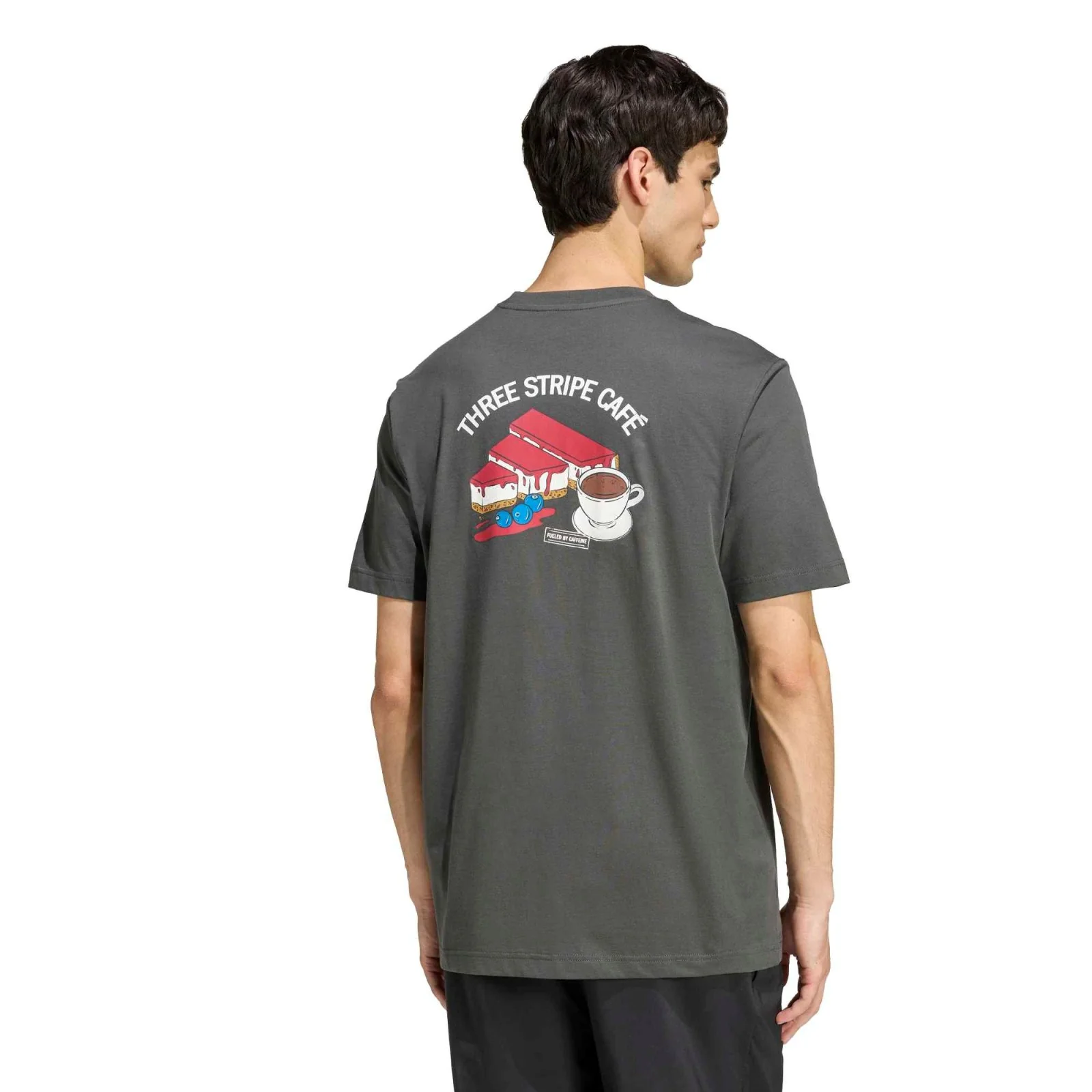 adidas Coffee Cafe Cheesecake Mens Short Sleeve Graphic Tee - Image 2