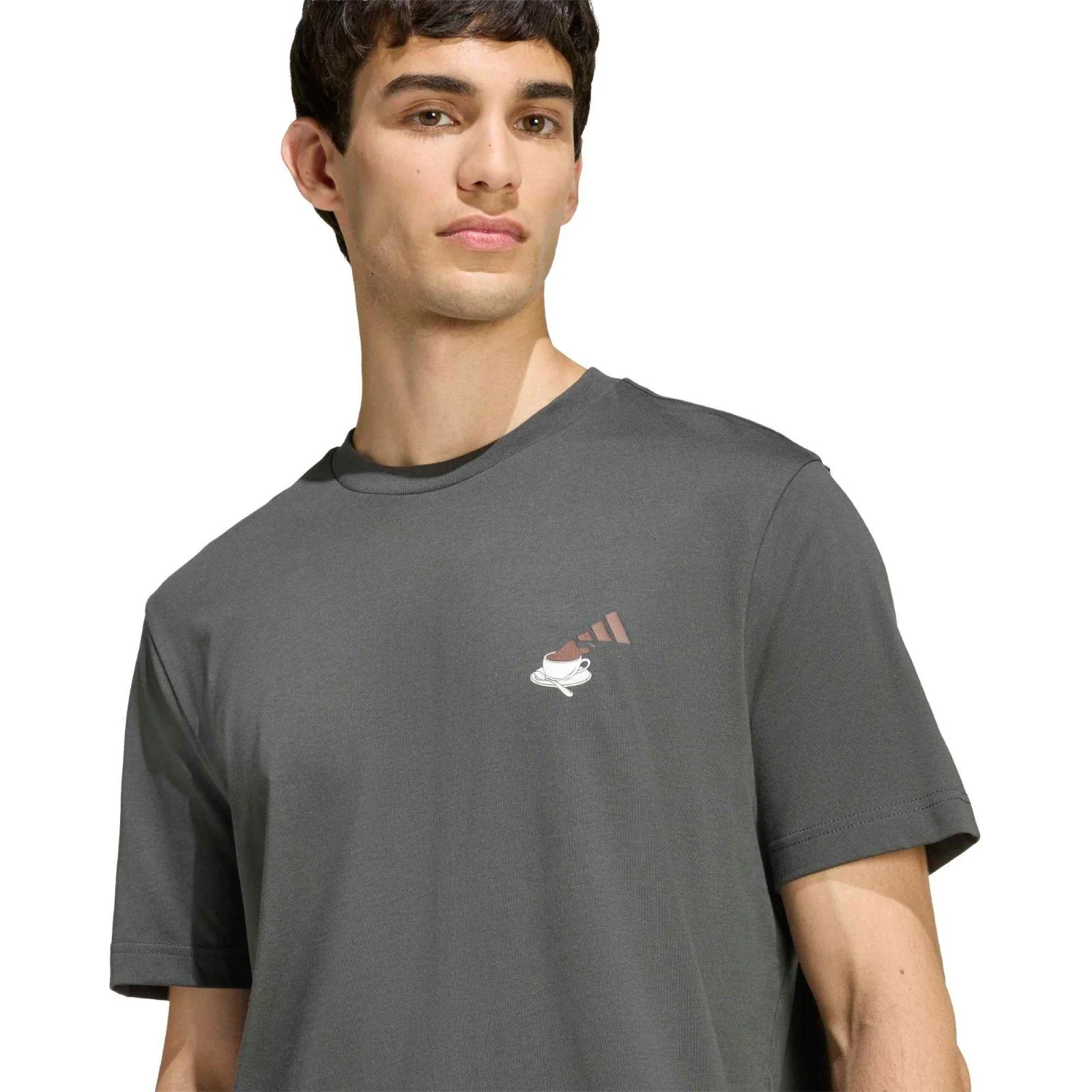 adidas Coffee Cafe Cheesecake Mens Short Sleeve Graphic Tee - Image 3