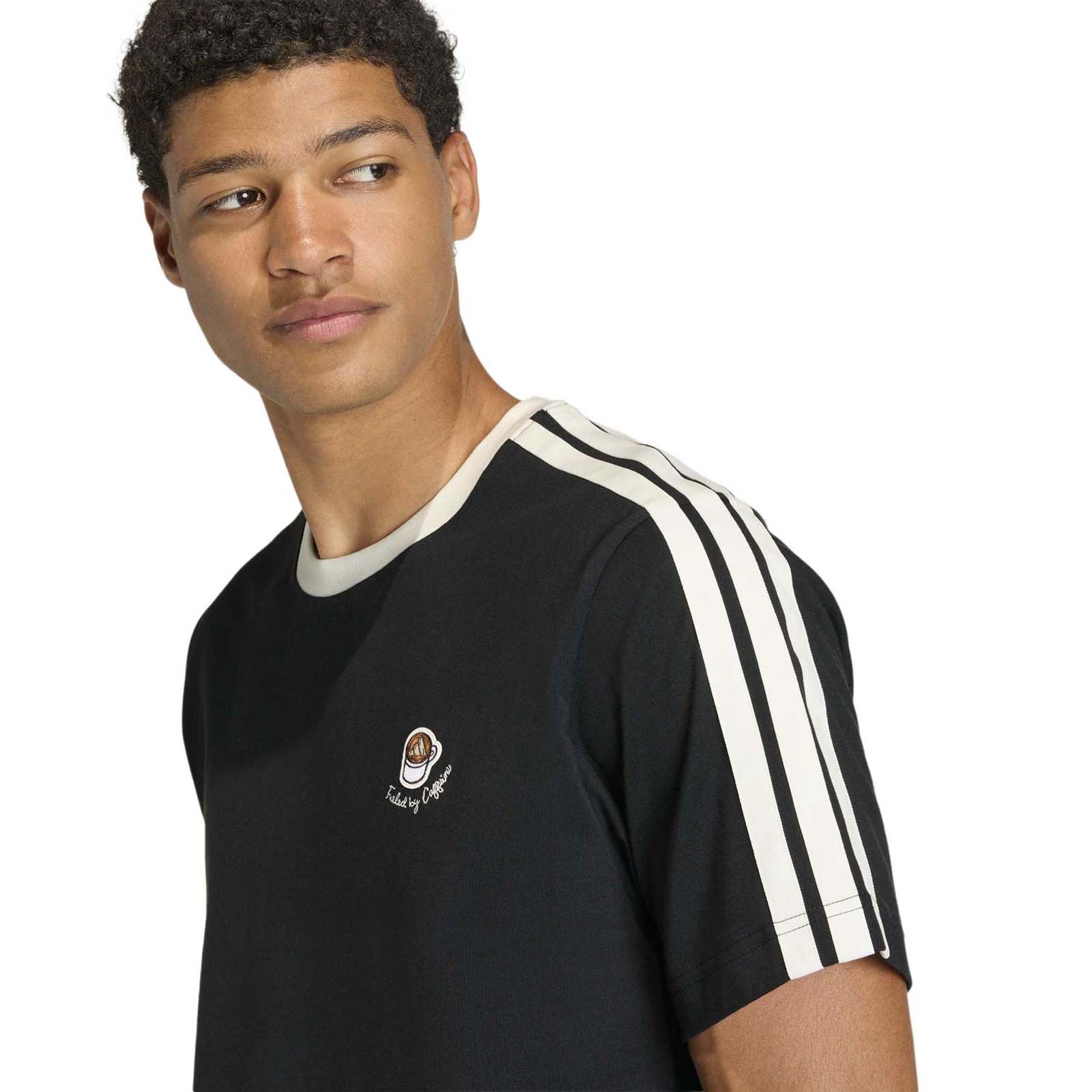 adidas Lux Coffee Cafe Cup Mens Loose-Fit Graphic T-Shirt - Image 3