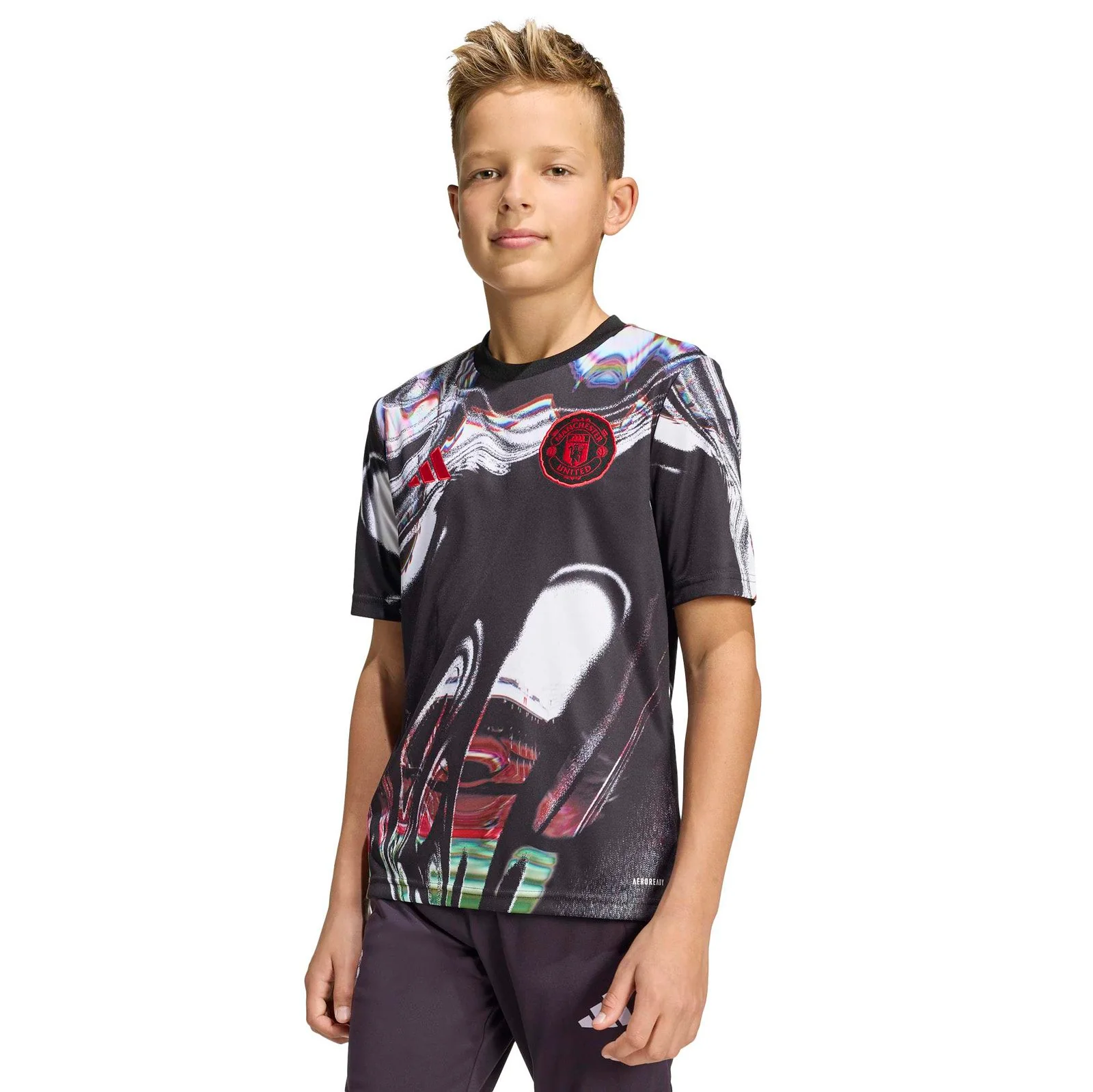 adidas Manchester United Football 2025/26 Kids Pre-Match Jersey - Image 3