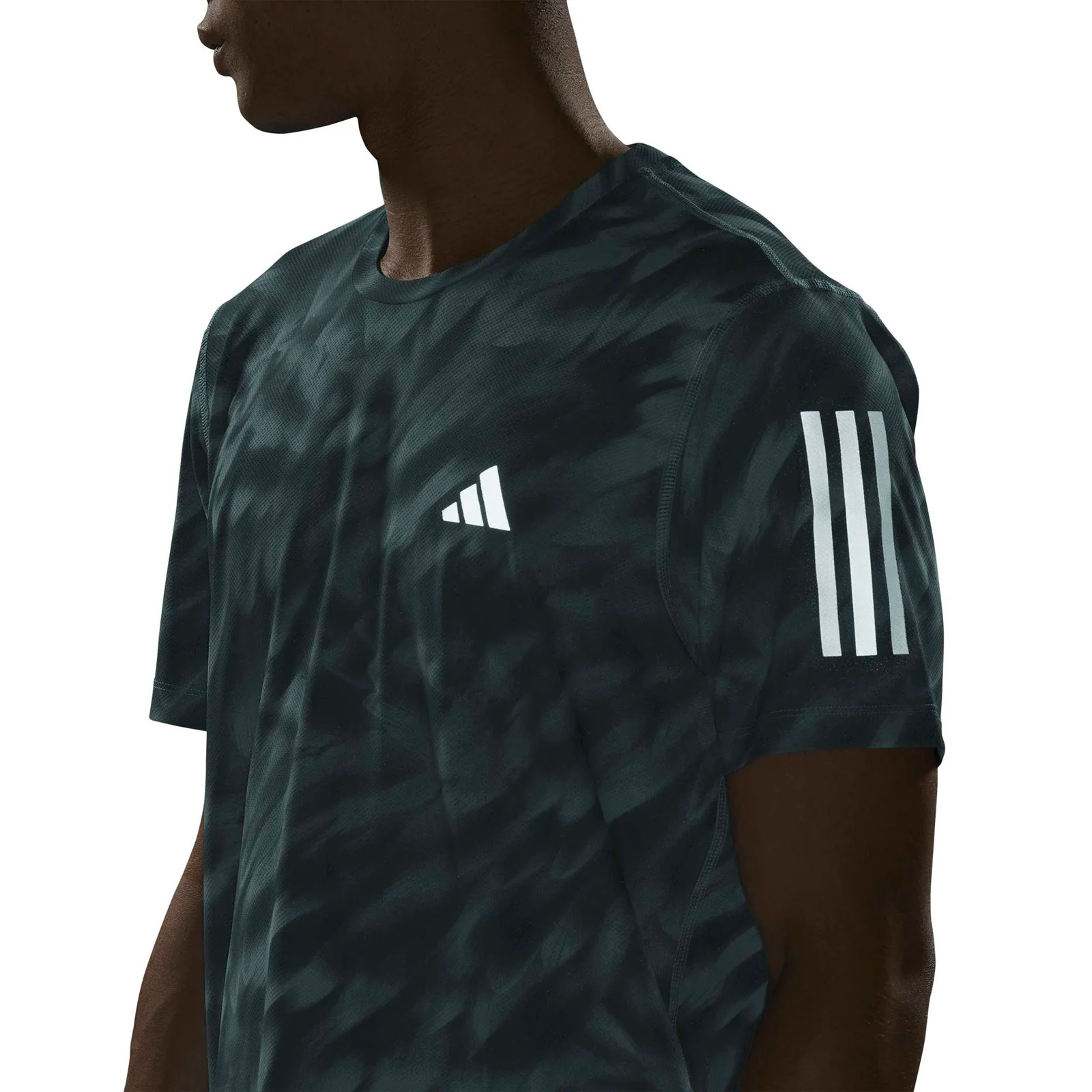 adidas Own The Run Mens Allover Print Running T-Shirt - Image 5