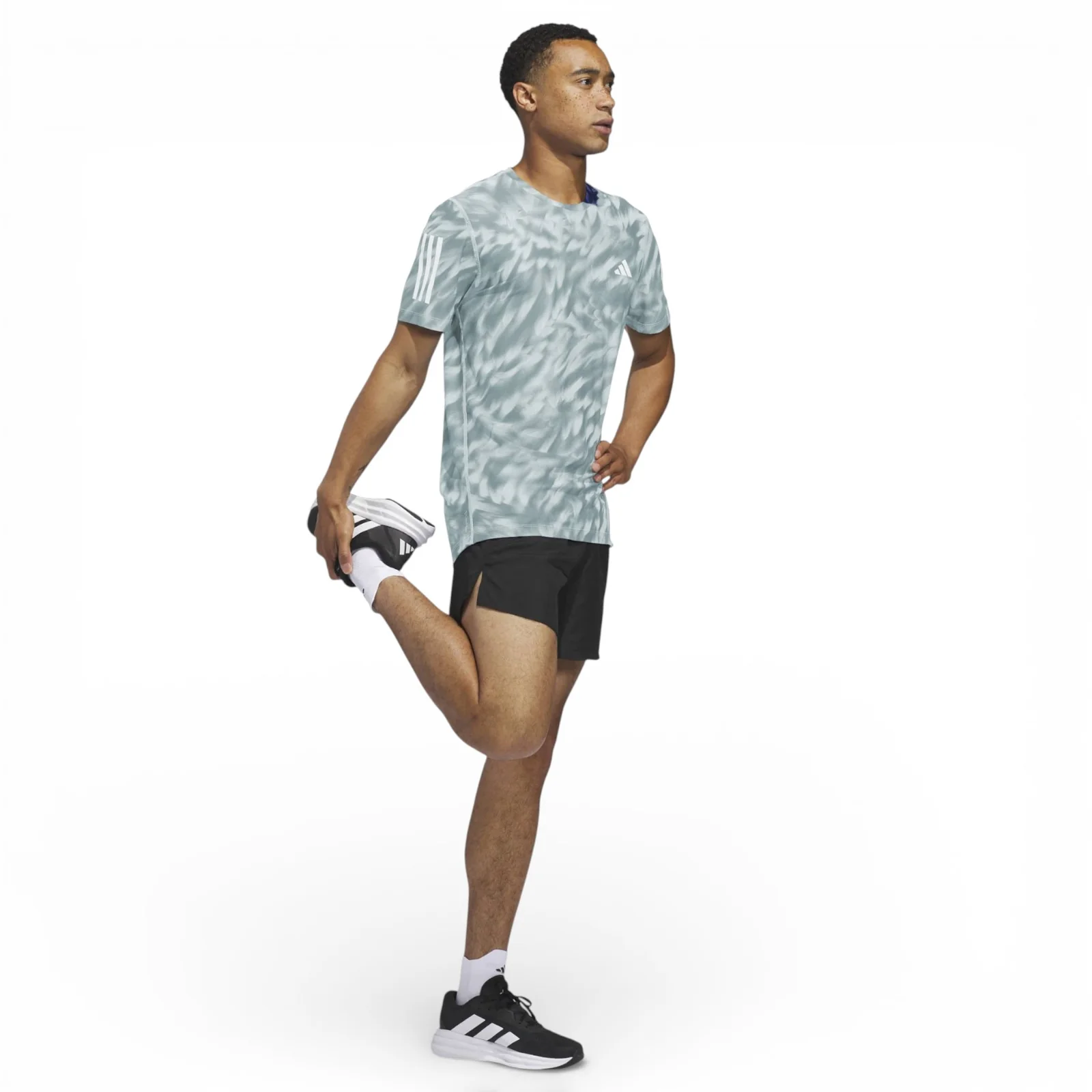 adidas Own The Run Mens Allover Print Running T-Shirt - Image 7