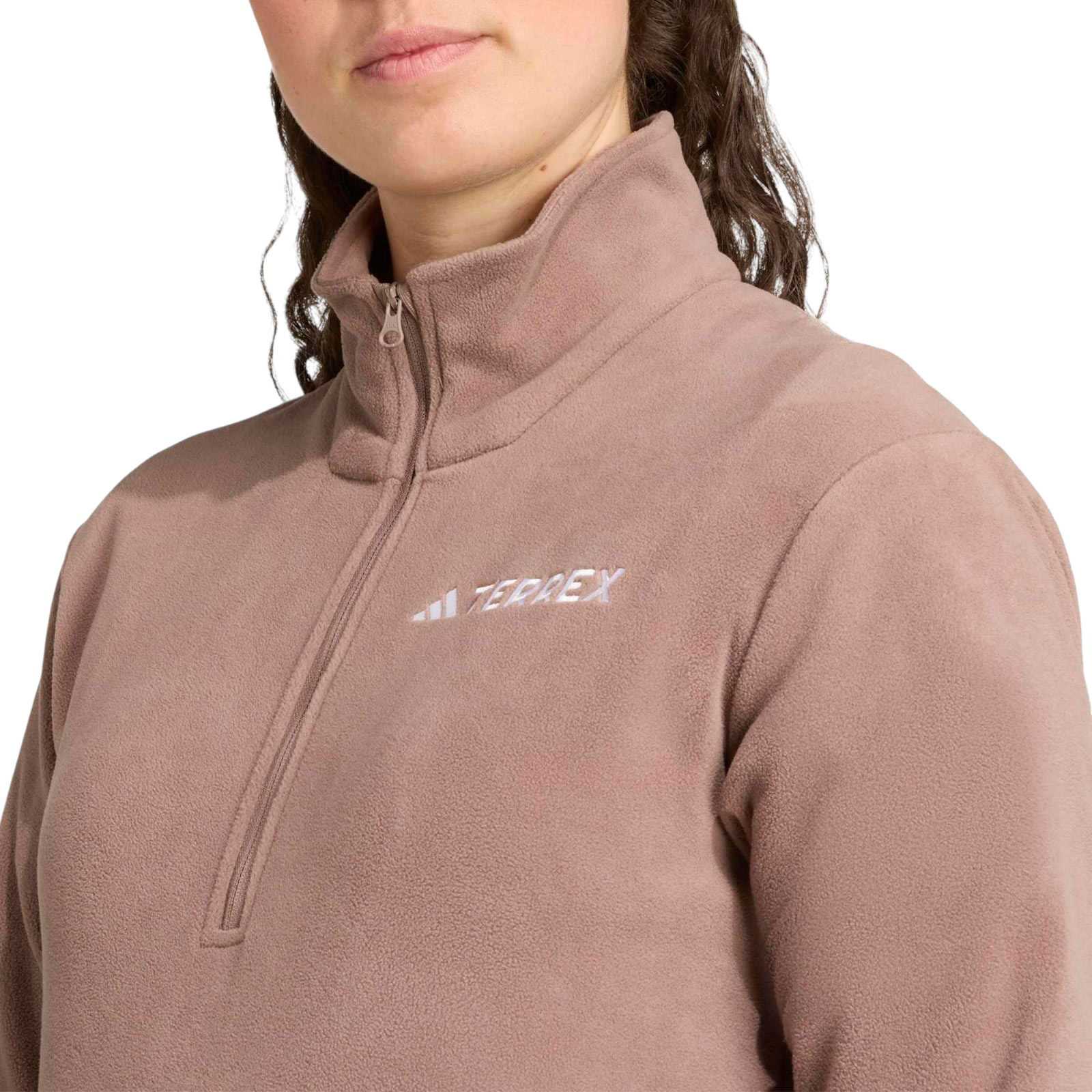 adidas Multi Essentials Womens Half-Zip Fleece Jacket - Image 4