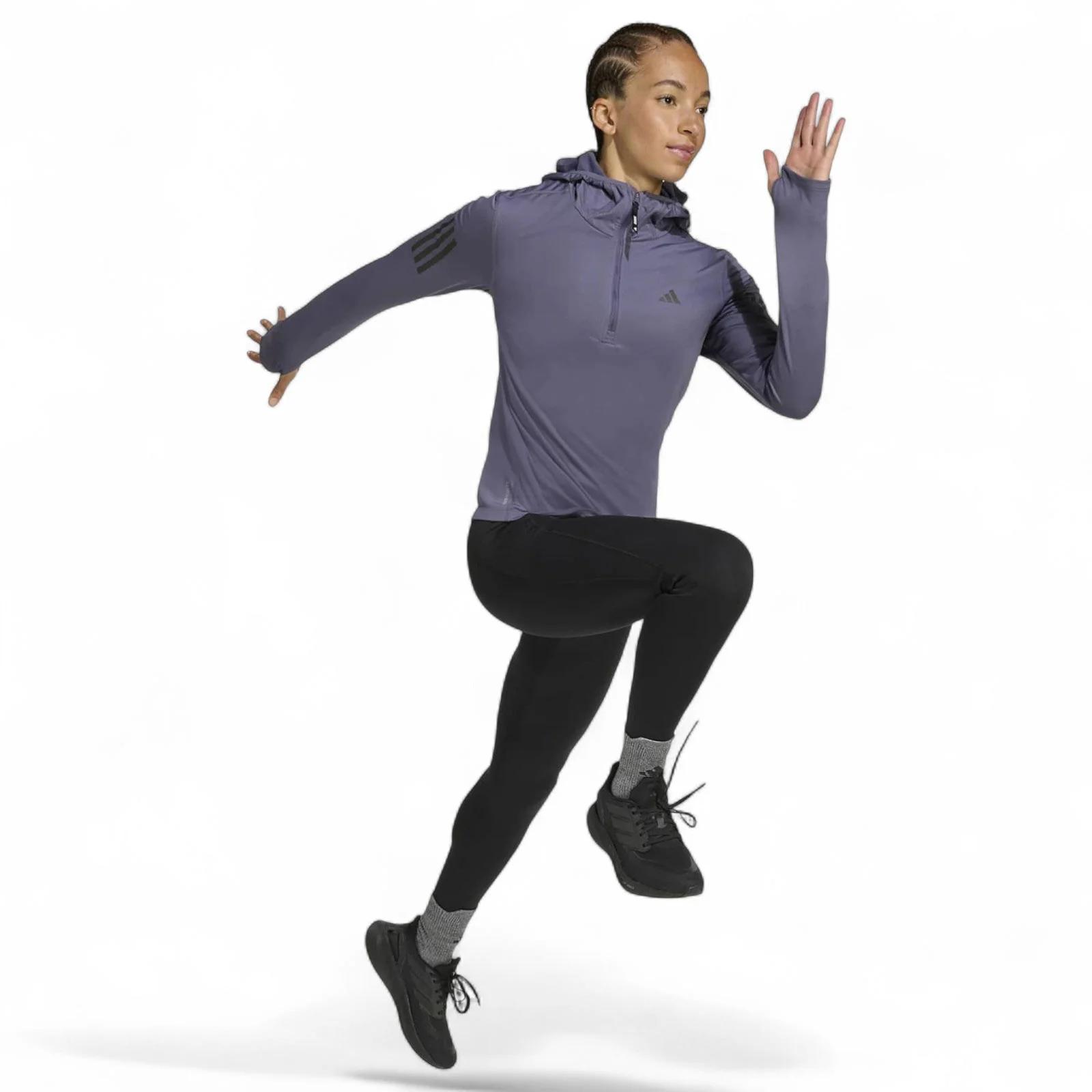 adidas Own The Run Winterized Hooded Womens Half-Zip - Image 12