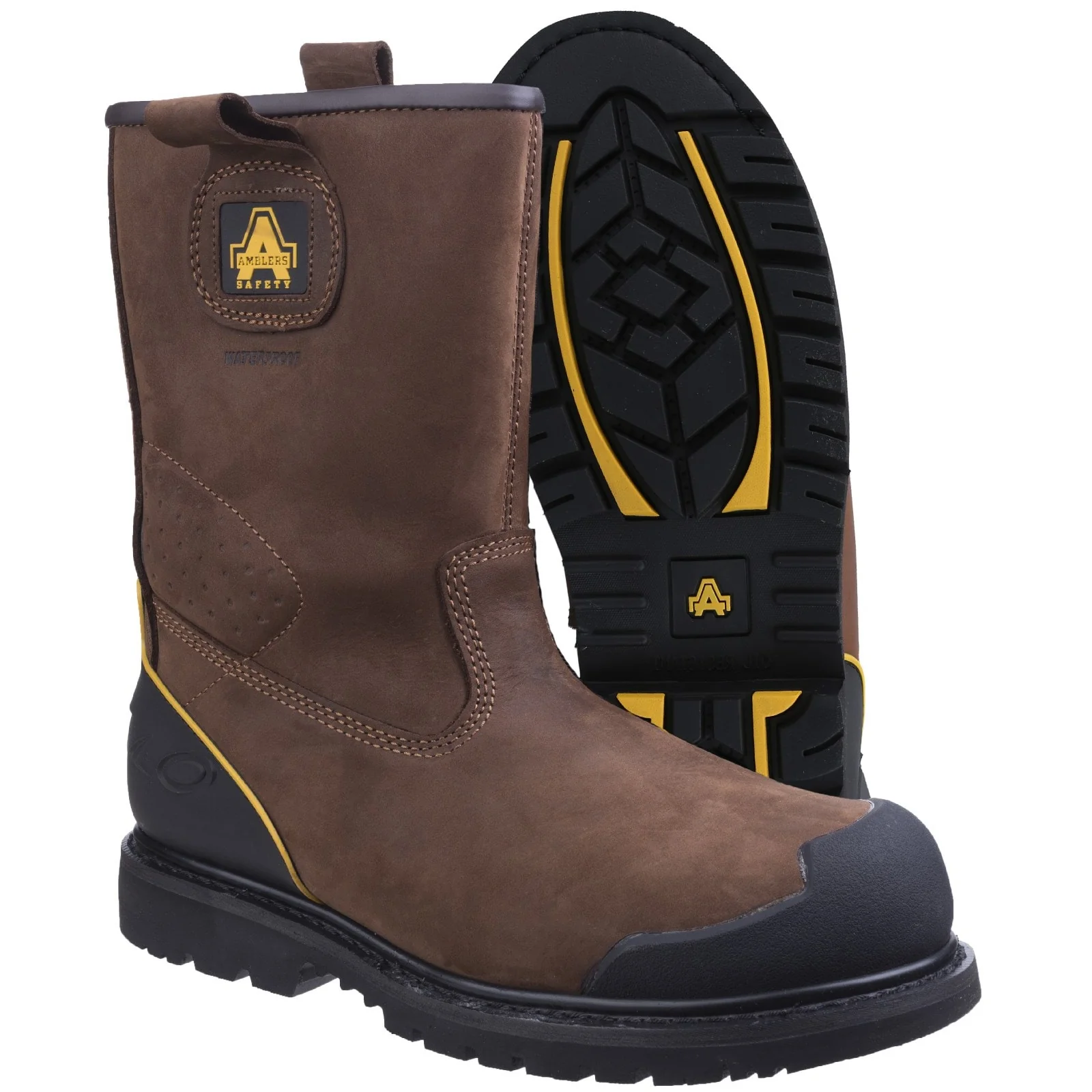 Amblers Safety Mens FS223 Goodyear Welted Waterproof Pull on Industrial Safety Boot Brown - Image 4