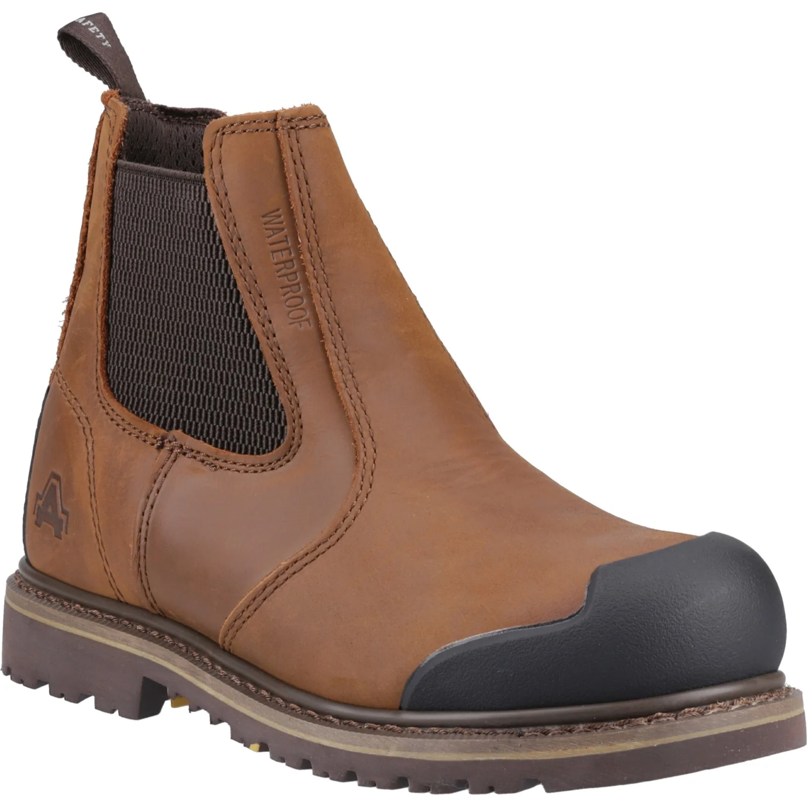 Amblers Safety Mens FS225 Goodyear Welted Waterproof Pull On Chelsea Safety Boot Brown - Image 5