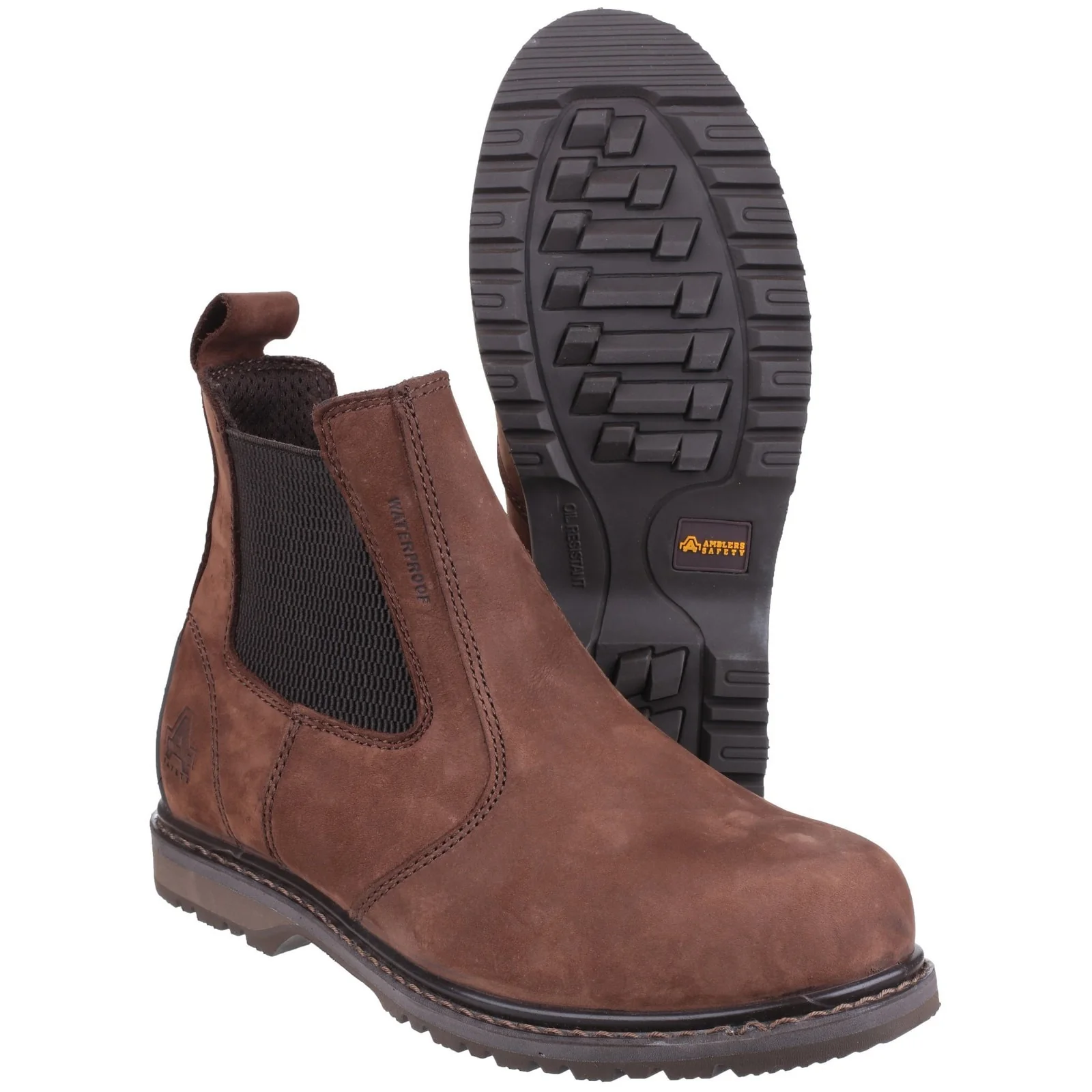 Amblers Safety Unisex AS148 Sperrin Lightweight Waterproof Pull On Dealer Safety Boot Brown - Image 4