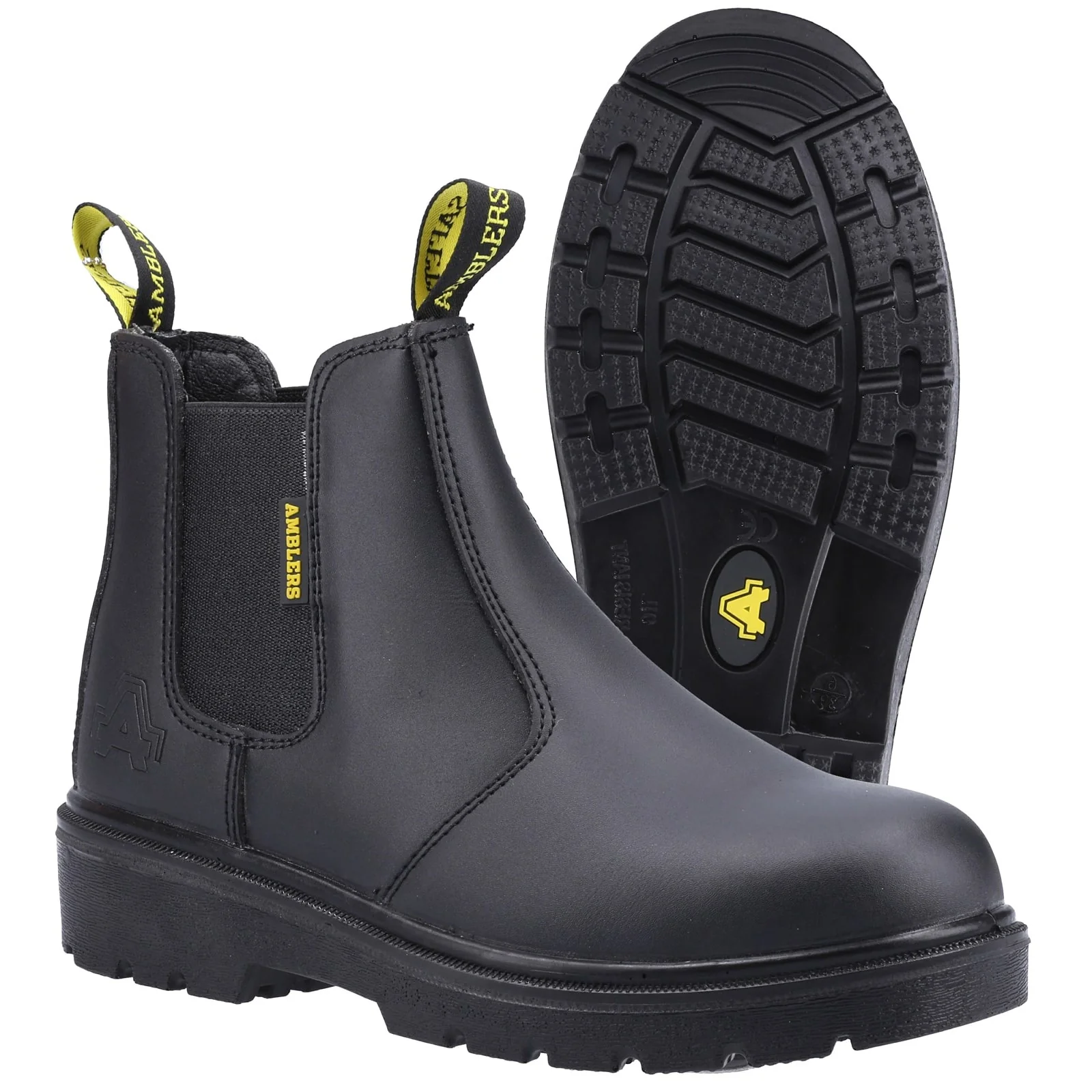 Amblers Safety Unisex FS116 Hardwearing Pull on Safety Dealer Boot Black - Image 4