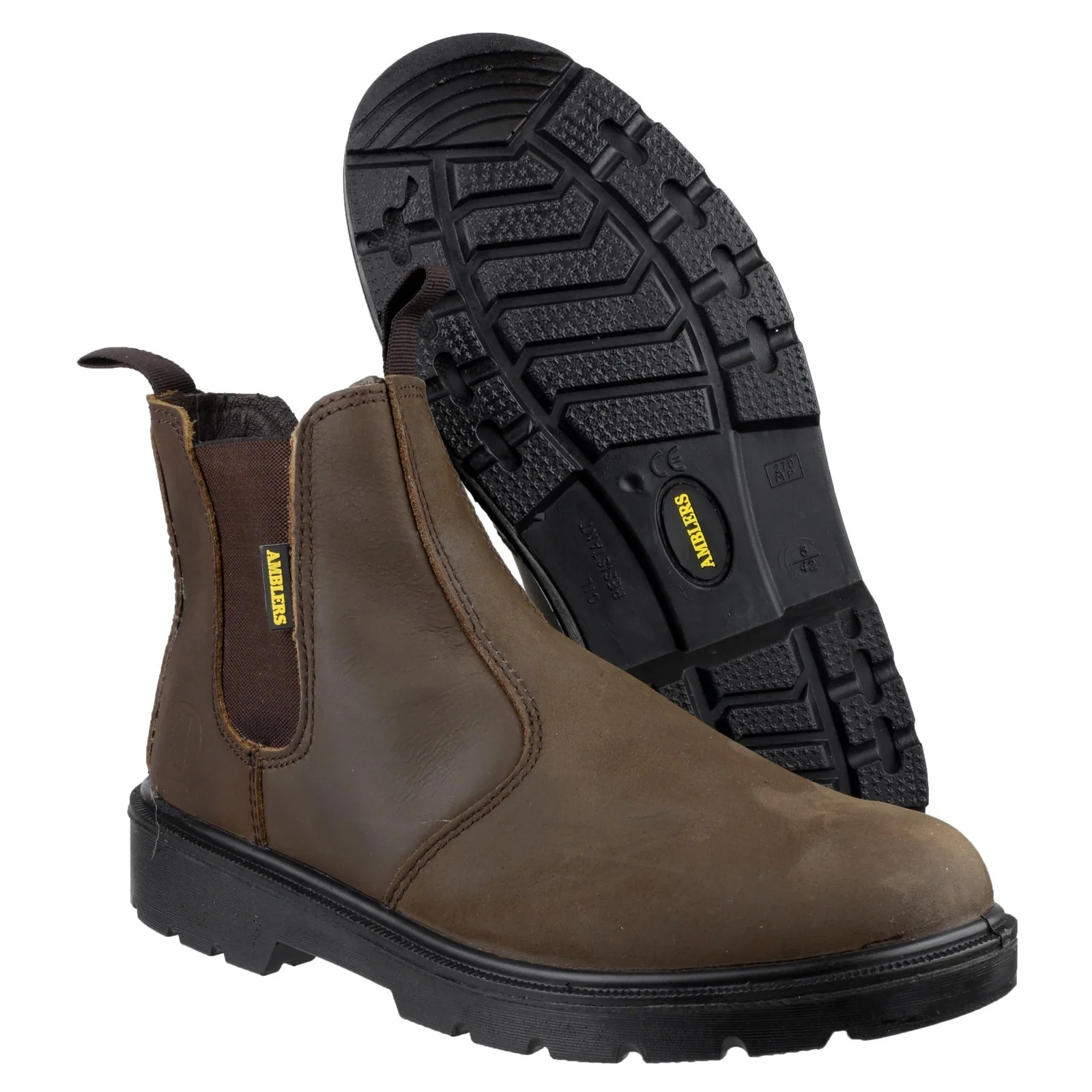 Amblers Safety Unisex FS128 Hardwearing Pull On Safety Dealer Boot Brown - Image 4