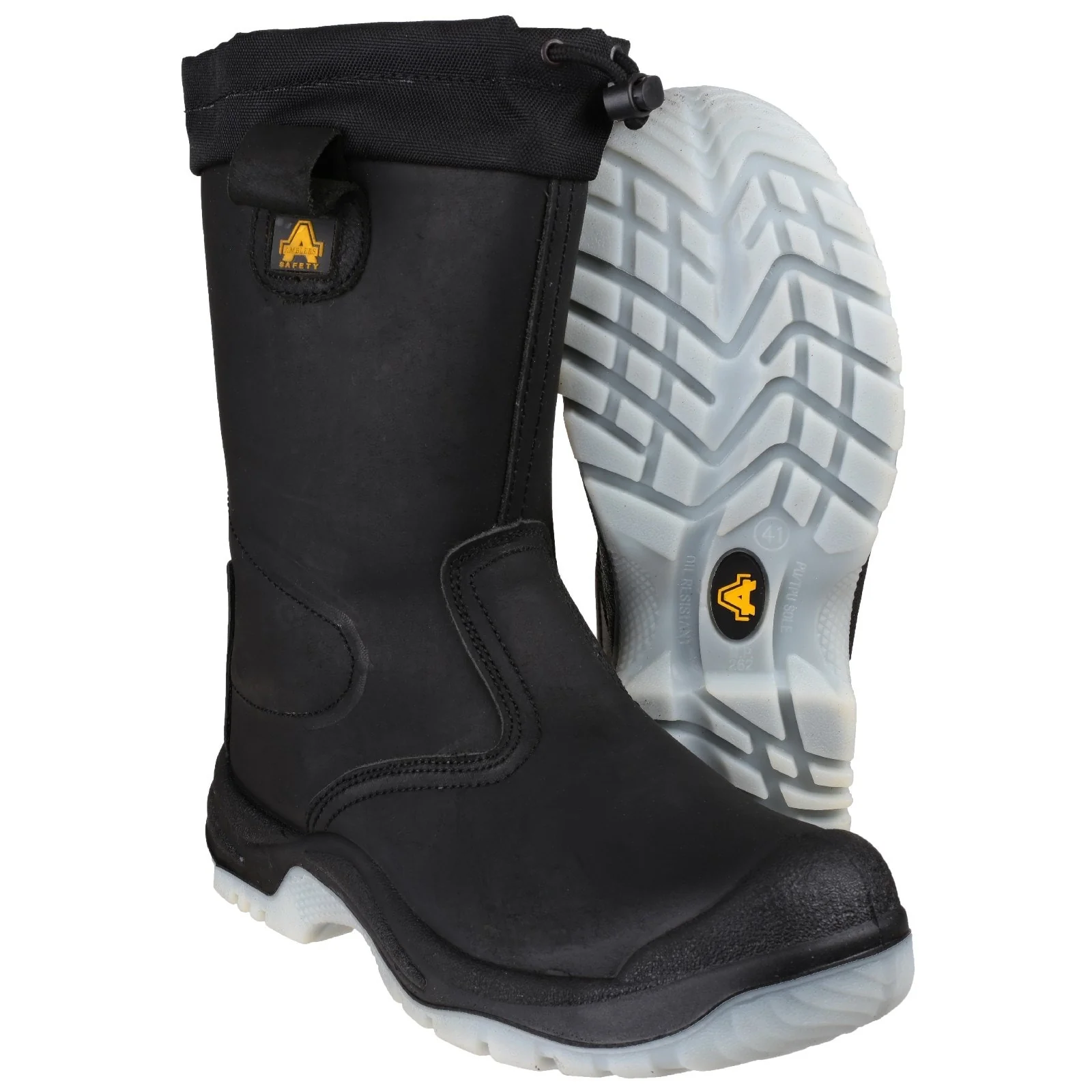 Amblers Safety Unisex FS209 Water Resistant Pull On Safety Rigger Boot Black - Image 3