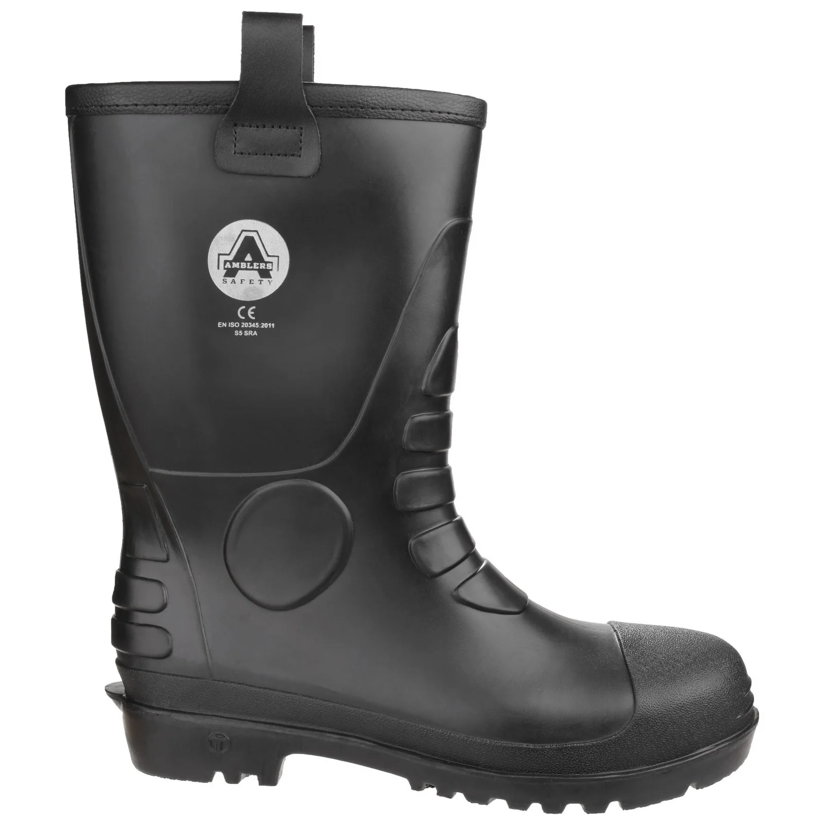 Amblers Safety Unisex FS90 Waterproof PVC Pull on Safety Rigger Boot Black