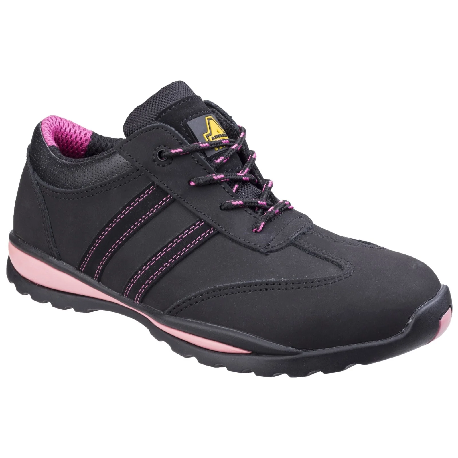 Amblers Safety Womens FS47 Safety Trainer Black/Pink - Image 4