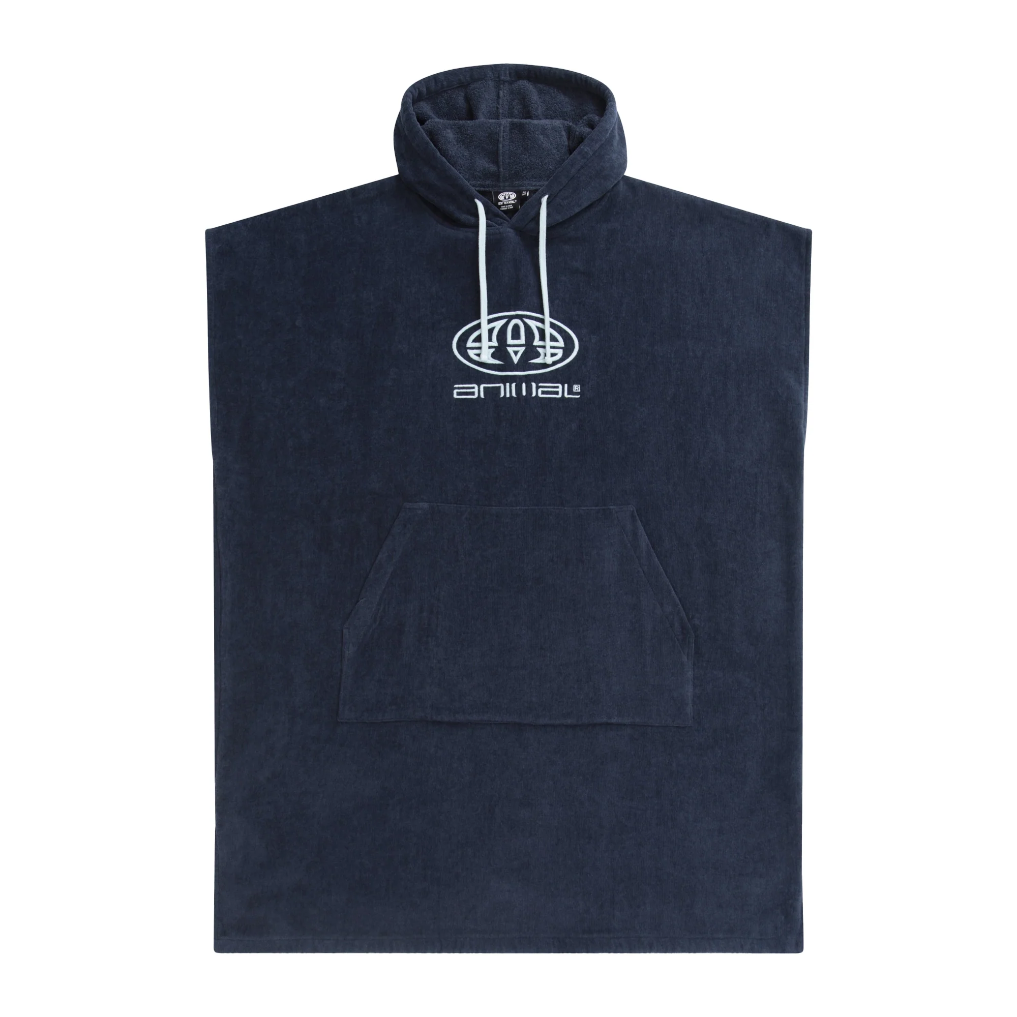 Animal Mens Jacob Towelling Organic Poncho Dark Blue - Image 2
