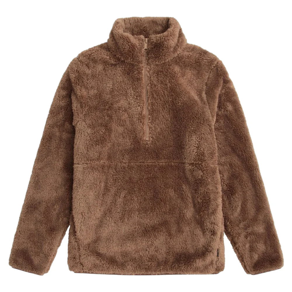 Animal Womens Teddy Fleece Half Zip Jacket Tan - Image 3