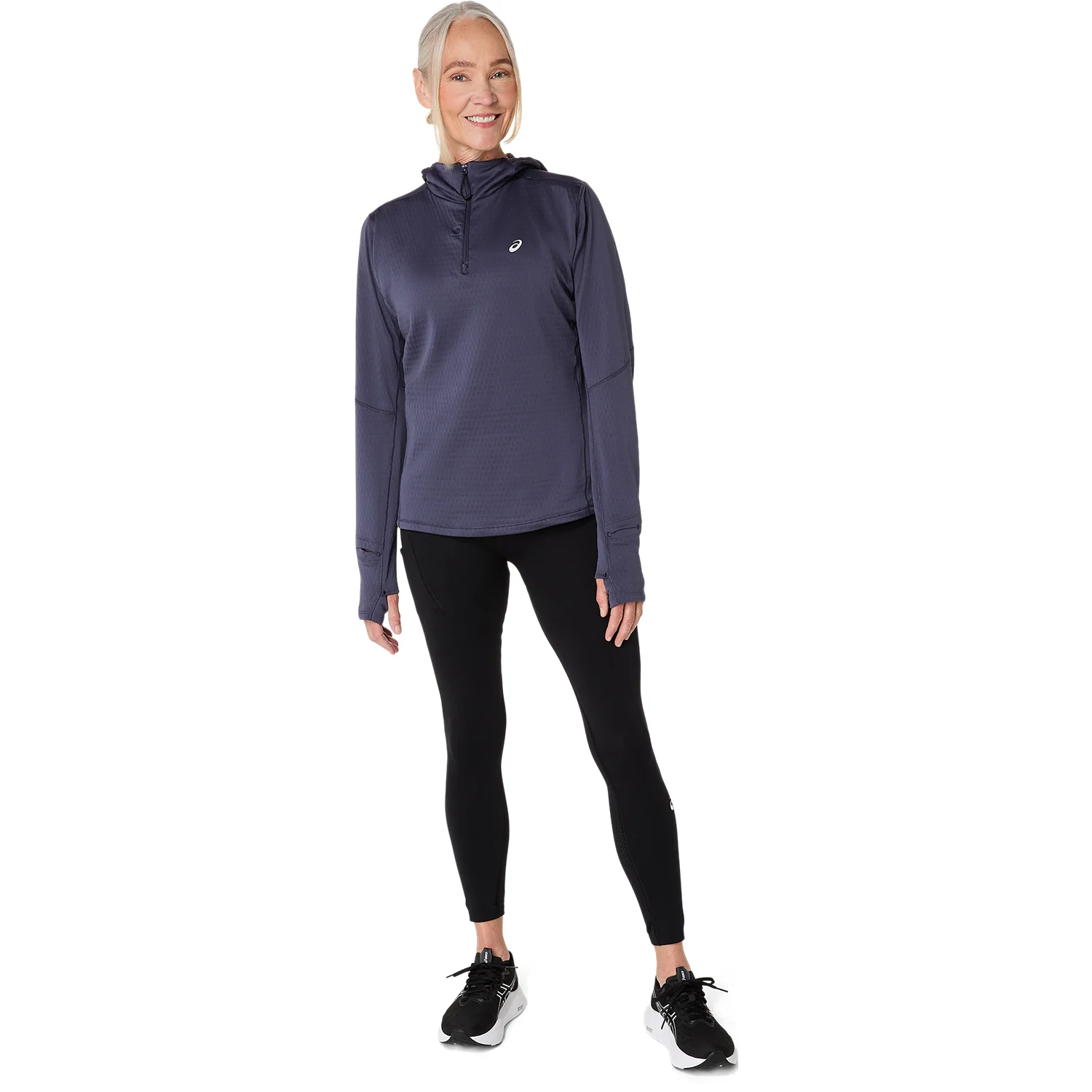 Asics Road Winter Womens Long Sleeve Hoodie Navy - Image 10