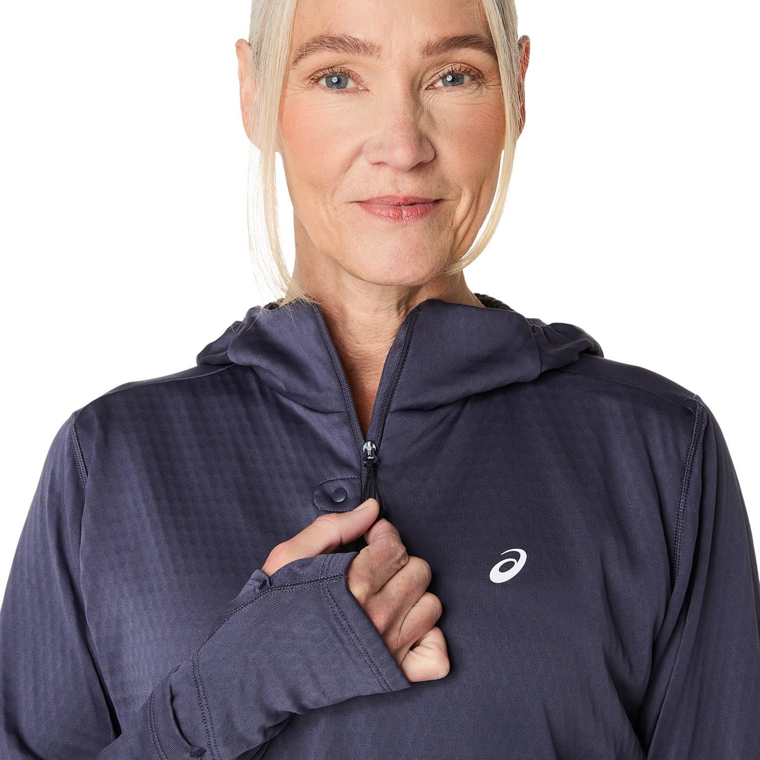 Asics Road Winter Womens Long Sleeve Hoodie Navy - Image 4