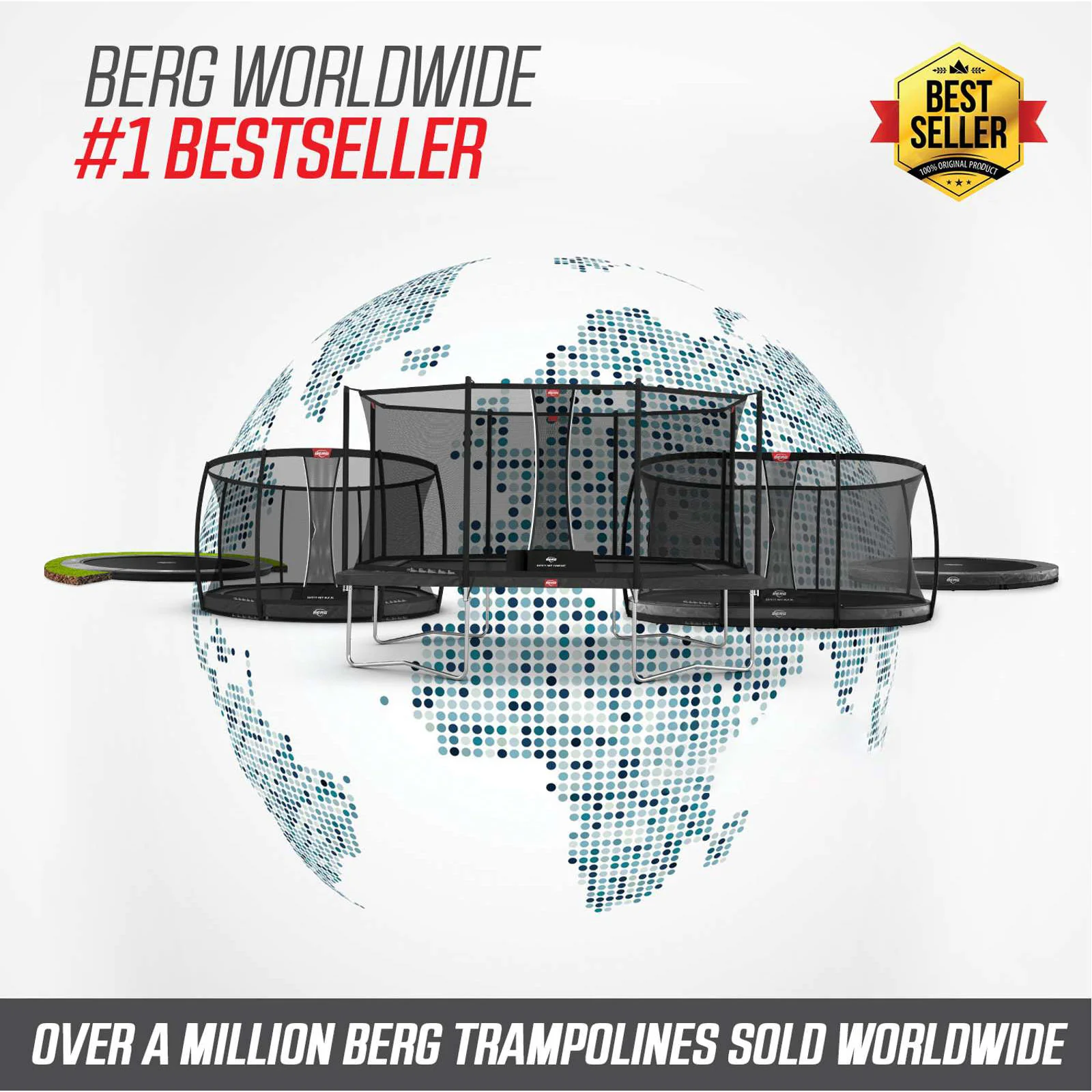 BERG Favorit Regular 430 Trampoline Green + Safety Net Comfort - Image 2
