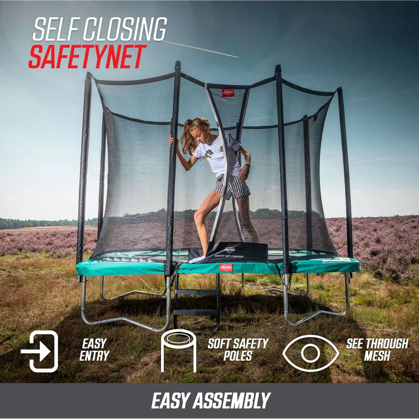 BERG Favorit Regular 430 Trampoline Grey Levels + Safety Net Comfort - Image 3