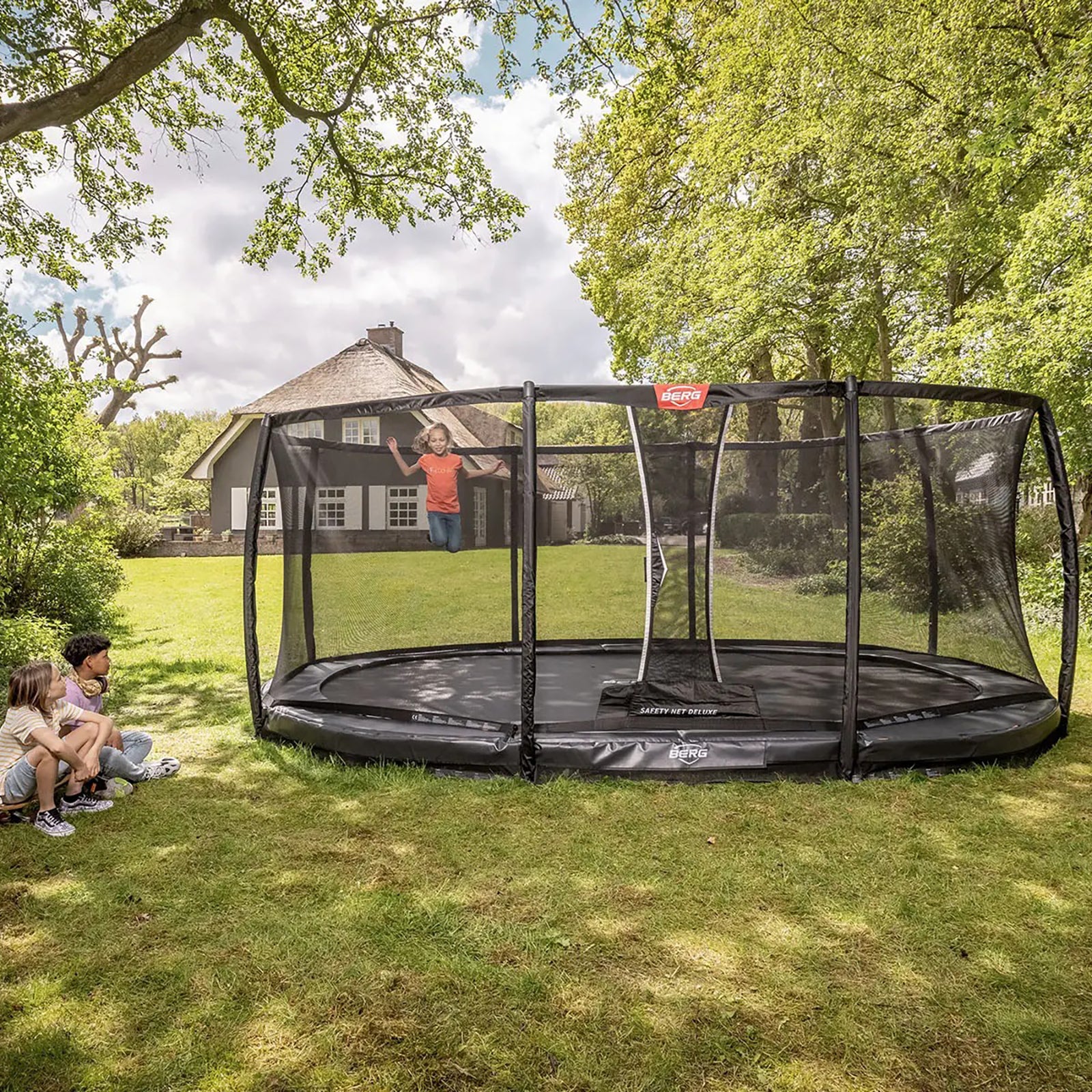 BERG Grand Elite InGround 520 Trampoline Grey + Safety Net DLX XL - Image 2