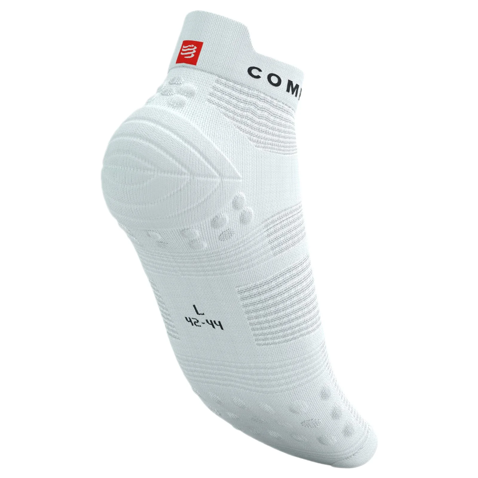 Compressport Pro Racing V4.0 Run Low Socks - White / Black - Image 4