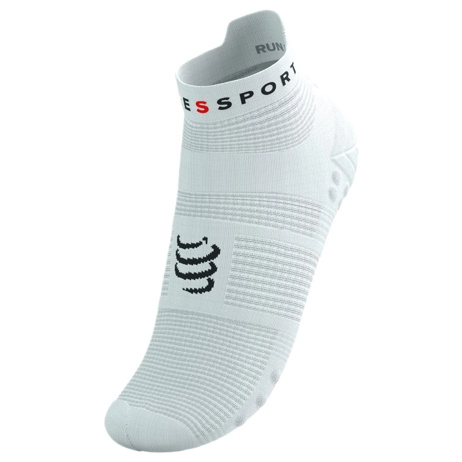 Compressport Pro Racing V4.0 Run Low Socks - White / Black - Image 9