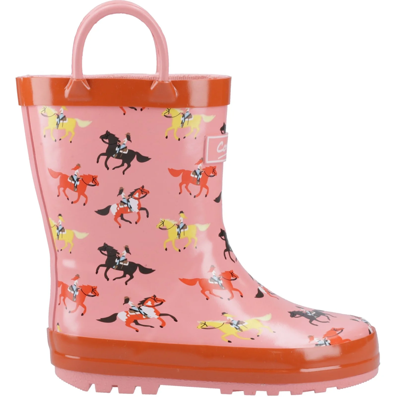 Cotswold Junior Kids Puddle Waterproof Pull On Boot Horses