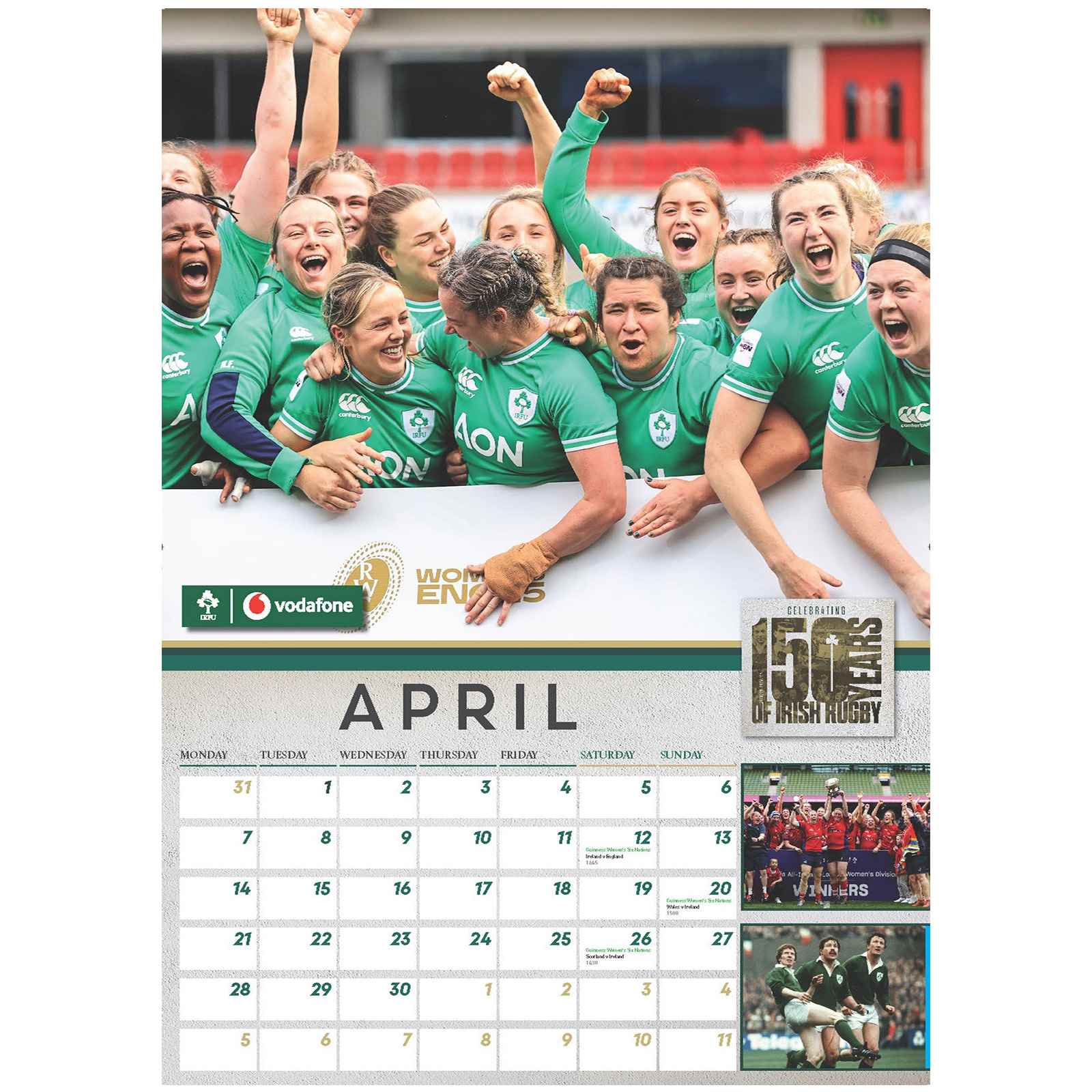 DBA IRFU Ireland Rugby 2025 A3 Wall Calendar - Image 3
