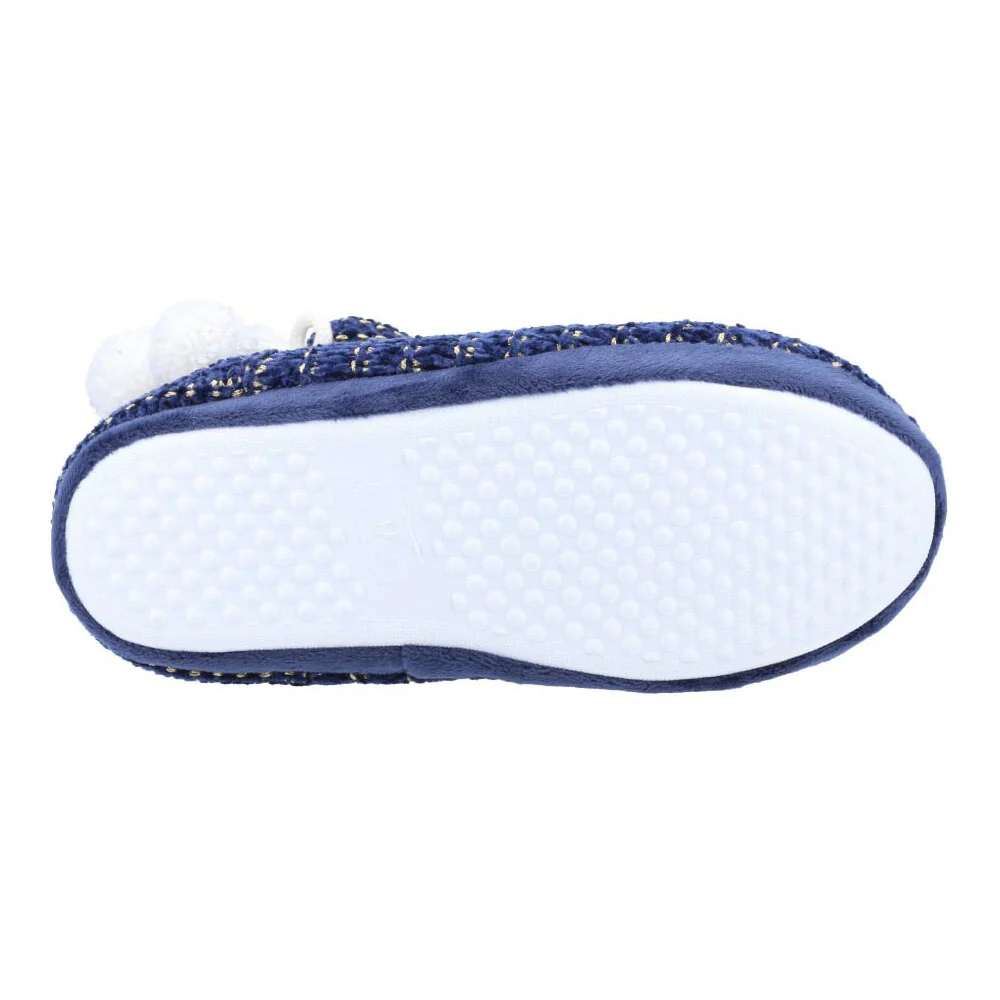 Divaz Womens Saturn Knitted Bootie Slipper Navy - Image 2