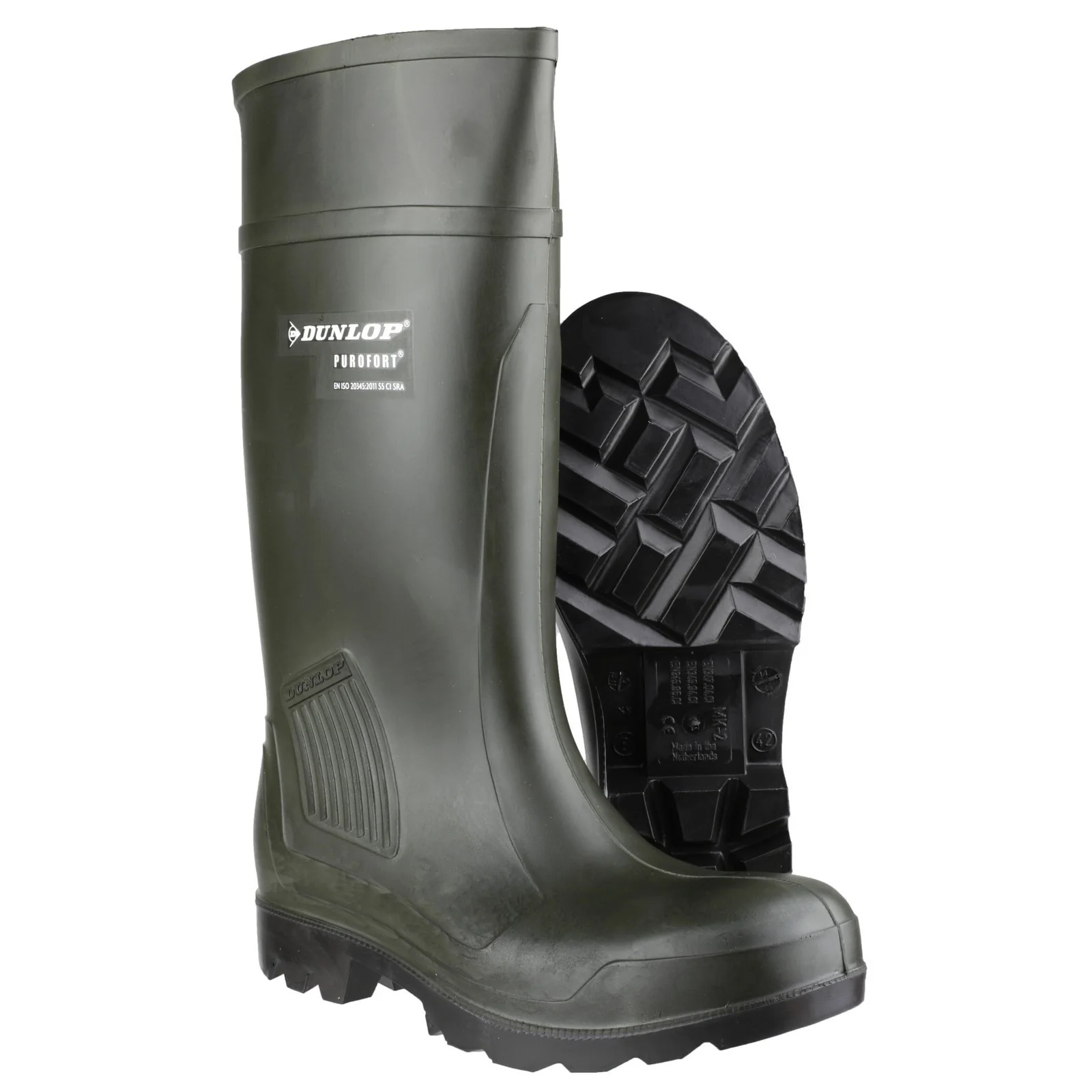 Dunlop Unisex Purofort Professional Full Safety Wellington Green - Image 4