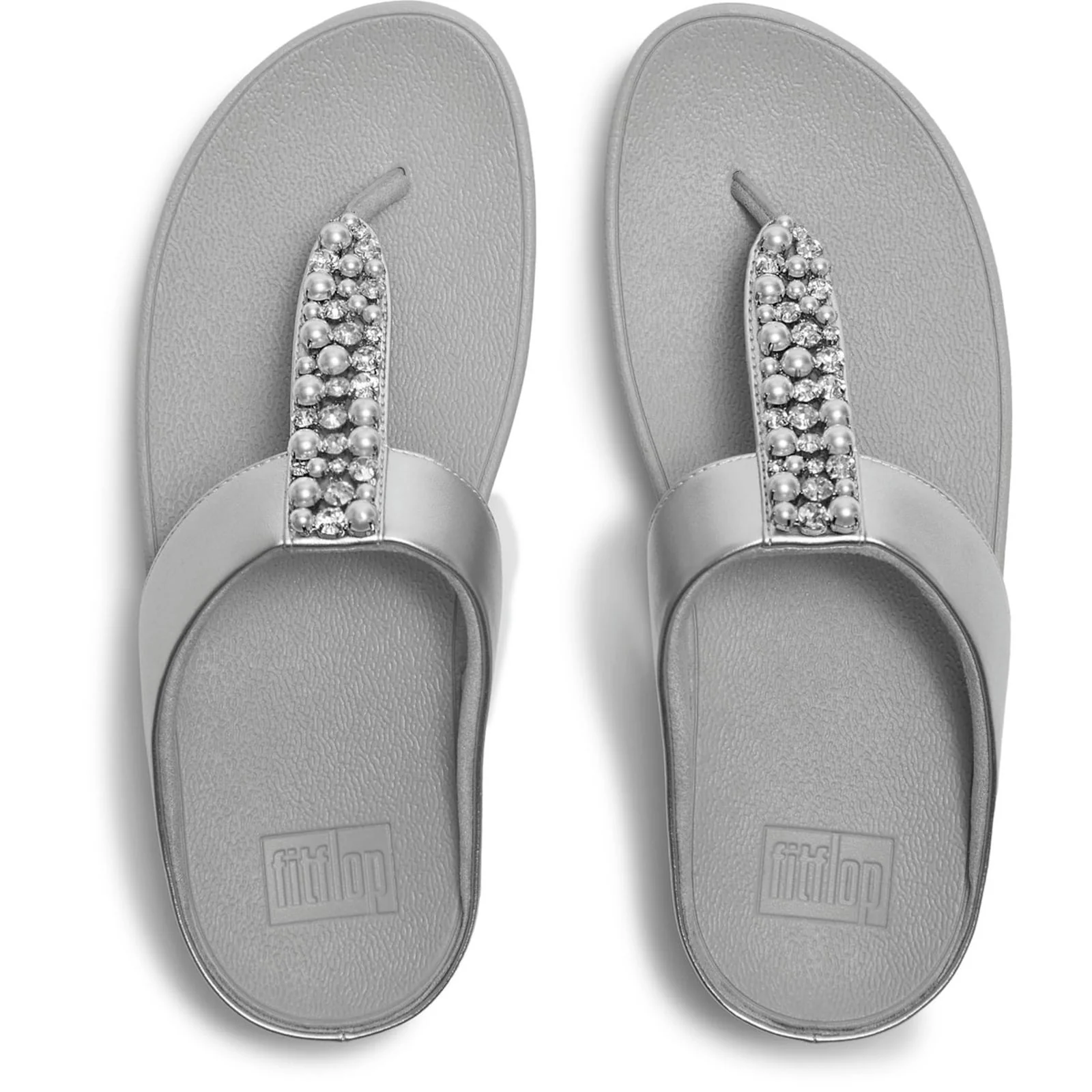 Fitflop Womens Fino Toe-Post Sandals Silver - Image 2