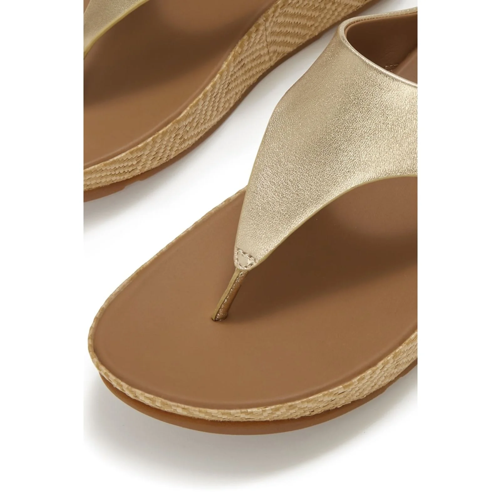 Fitflop Womens Lulu Lux Graphic-Weave Toe-Post Platino - Image 4