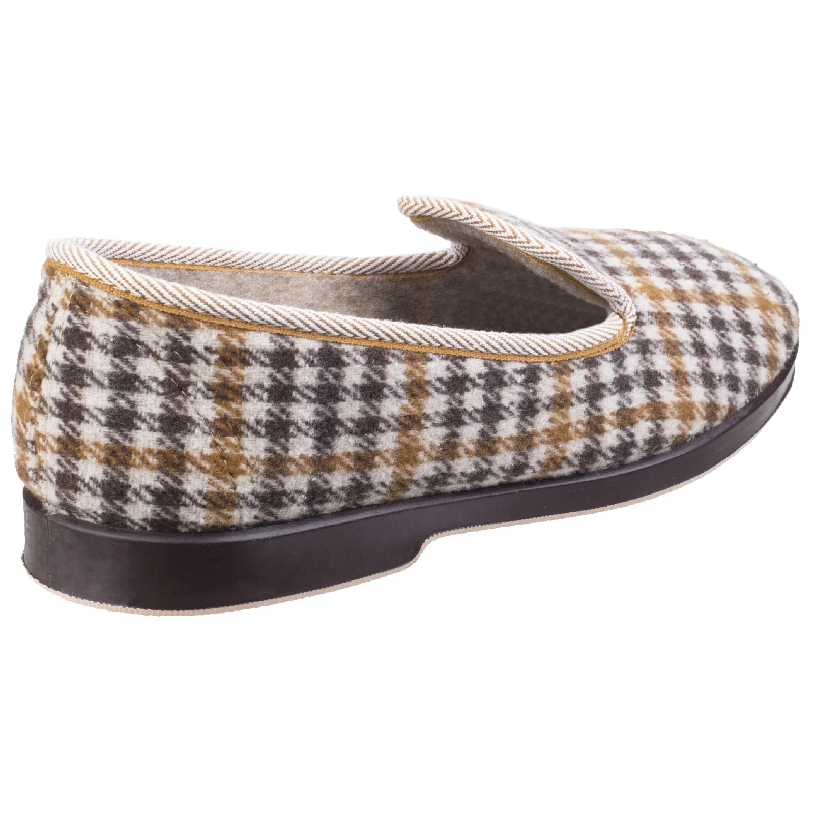 GBS Mens Everett Check Slipper Grey - Image 3