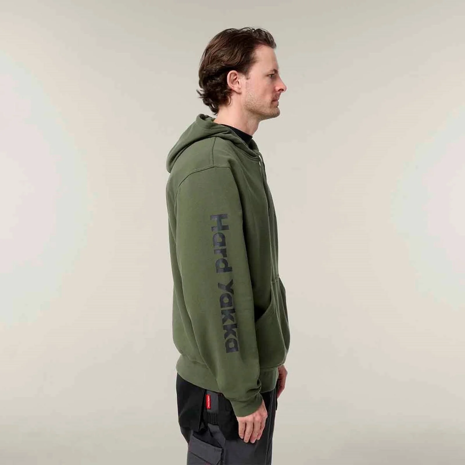 Hard Yakka Mens Heritage Hoodie Military Green - Image 6