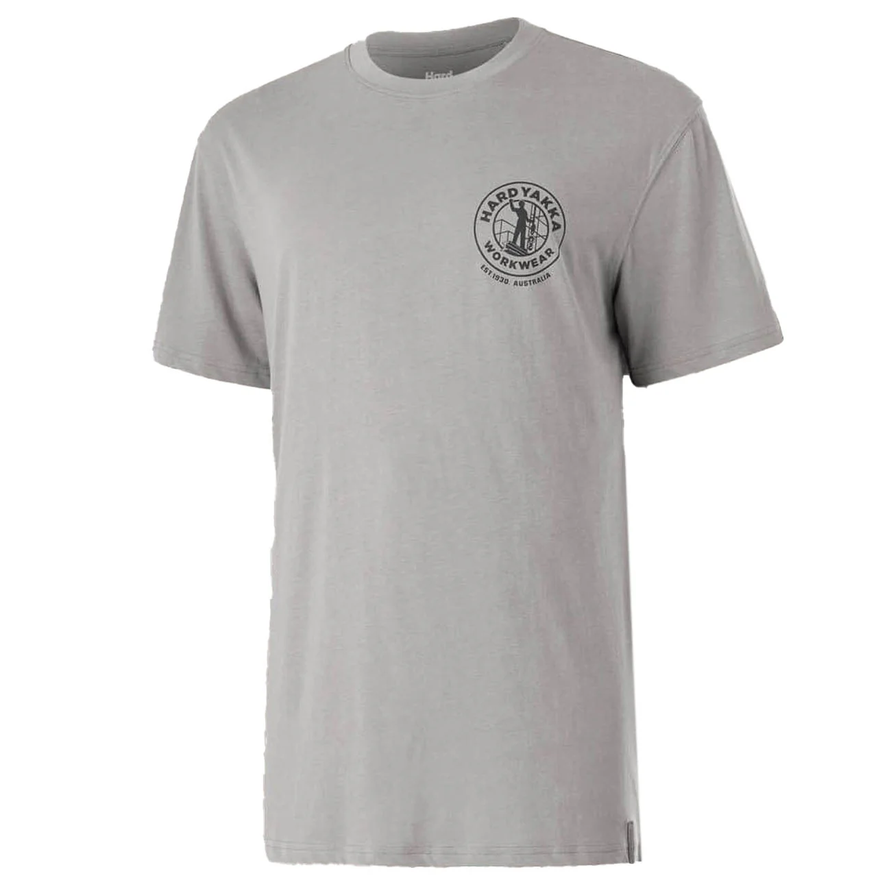 Hard Yakka Mens Heritage Icon Short Sleeve Tee Grey - Image 3