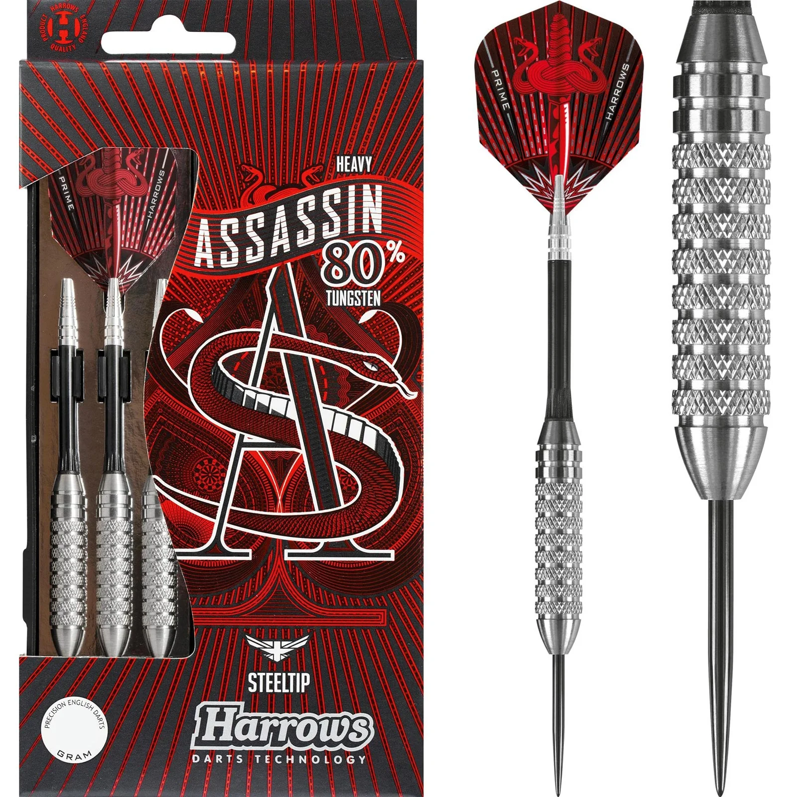Harrows Assassin 80% Tungsten Steeltip Darts - 30g