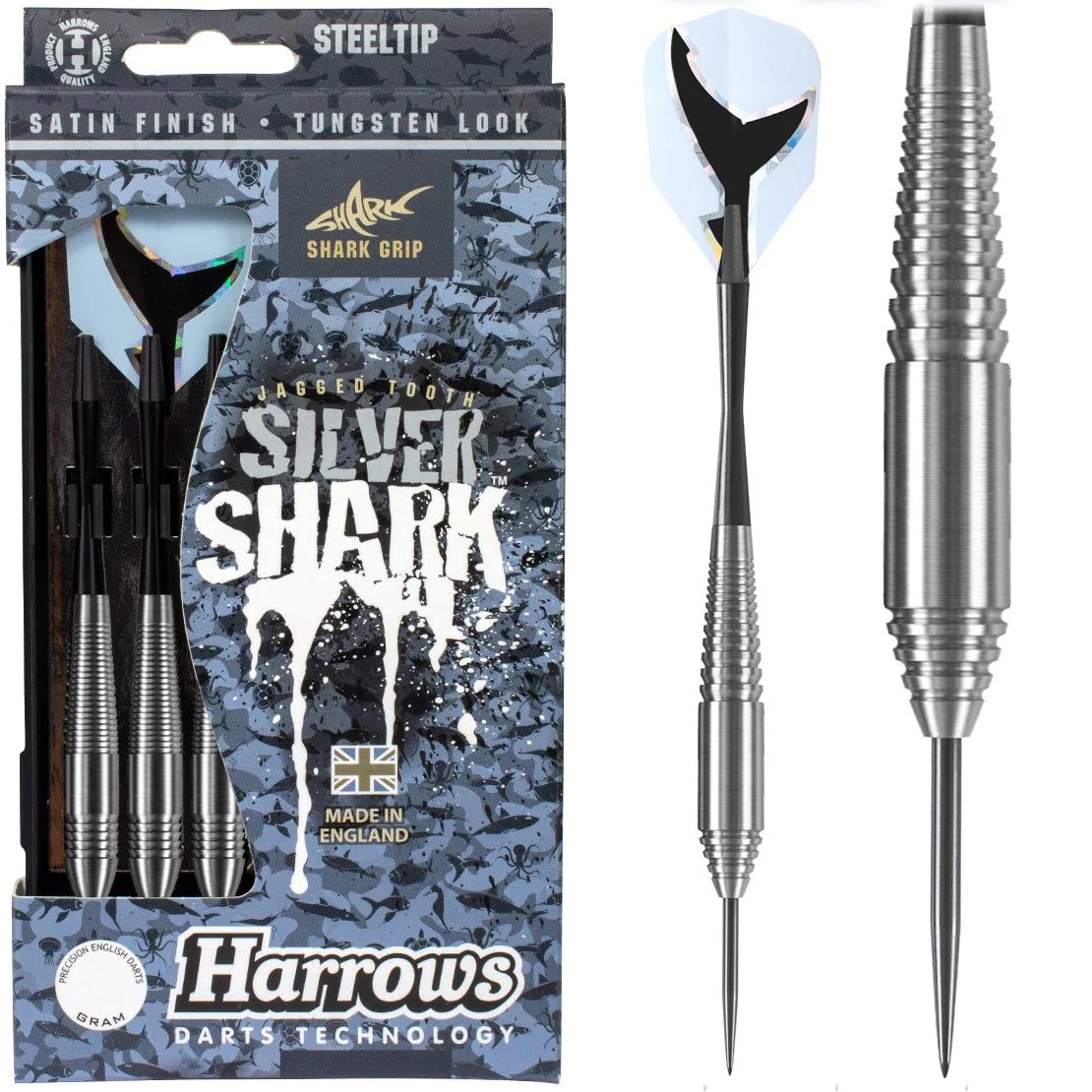 Harrows Silver Shark Steeltip Darts - 23g
