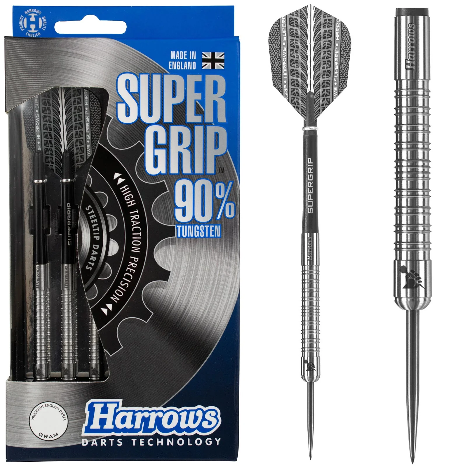Harrows Supergrip 90% Tungsten Steeltip Darts - 30g