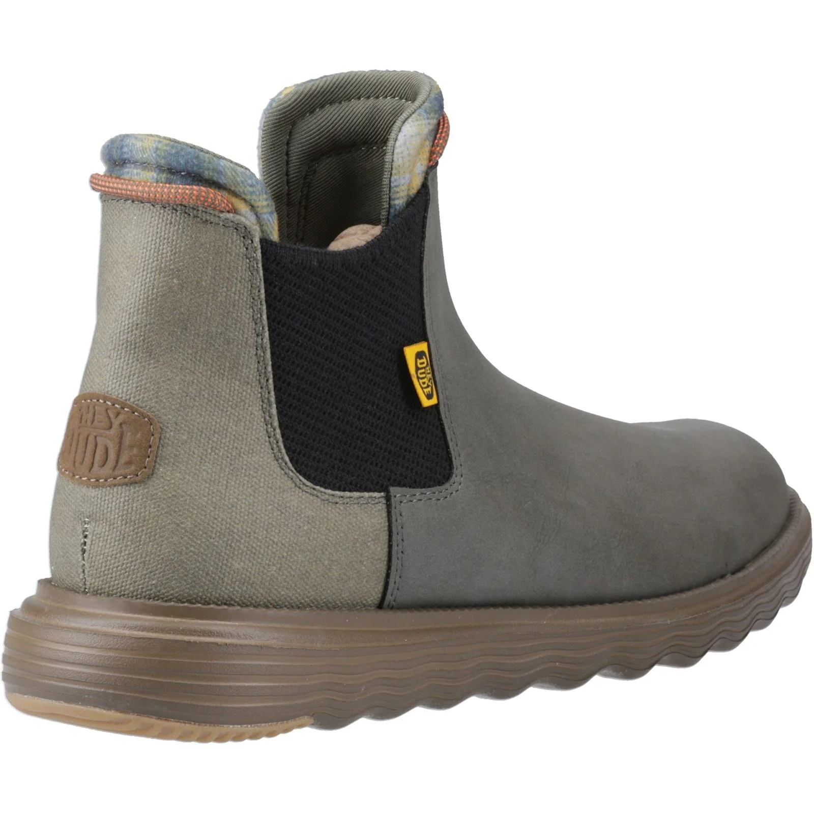 HEYDUDE Mens Branson Classic Boots Dusty Olive/Espresso - Image 2