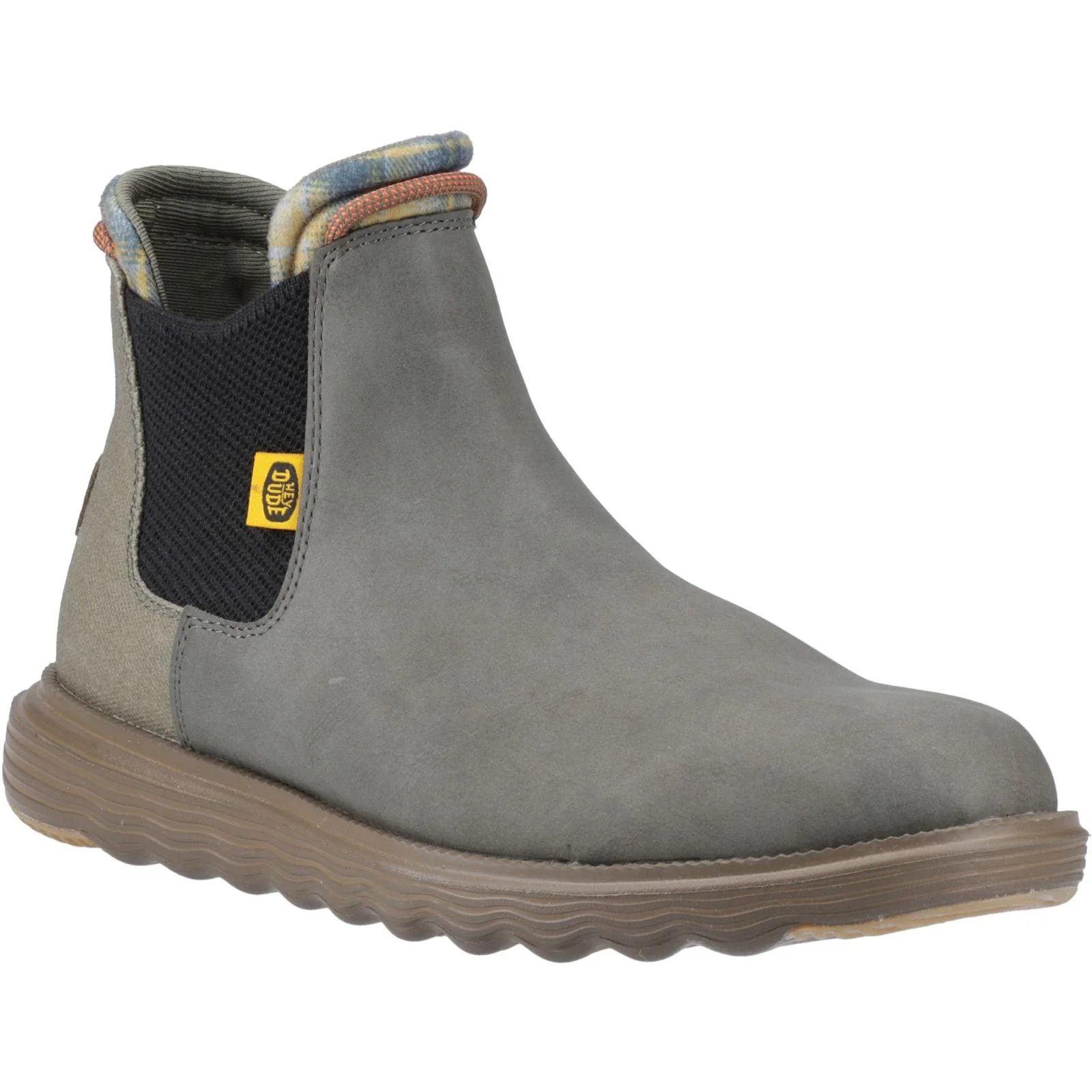 HEYDUDE Mens Branson Classic Boots Dusty Olive/Espresso - Image 3