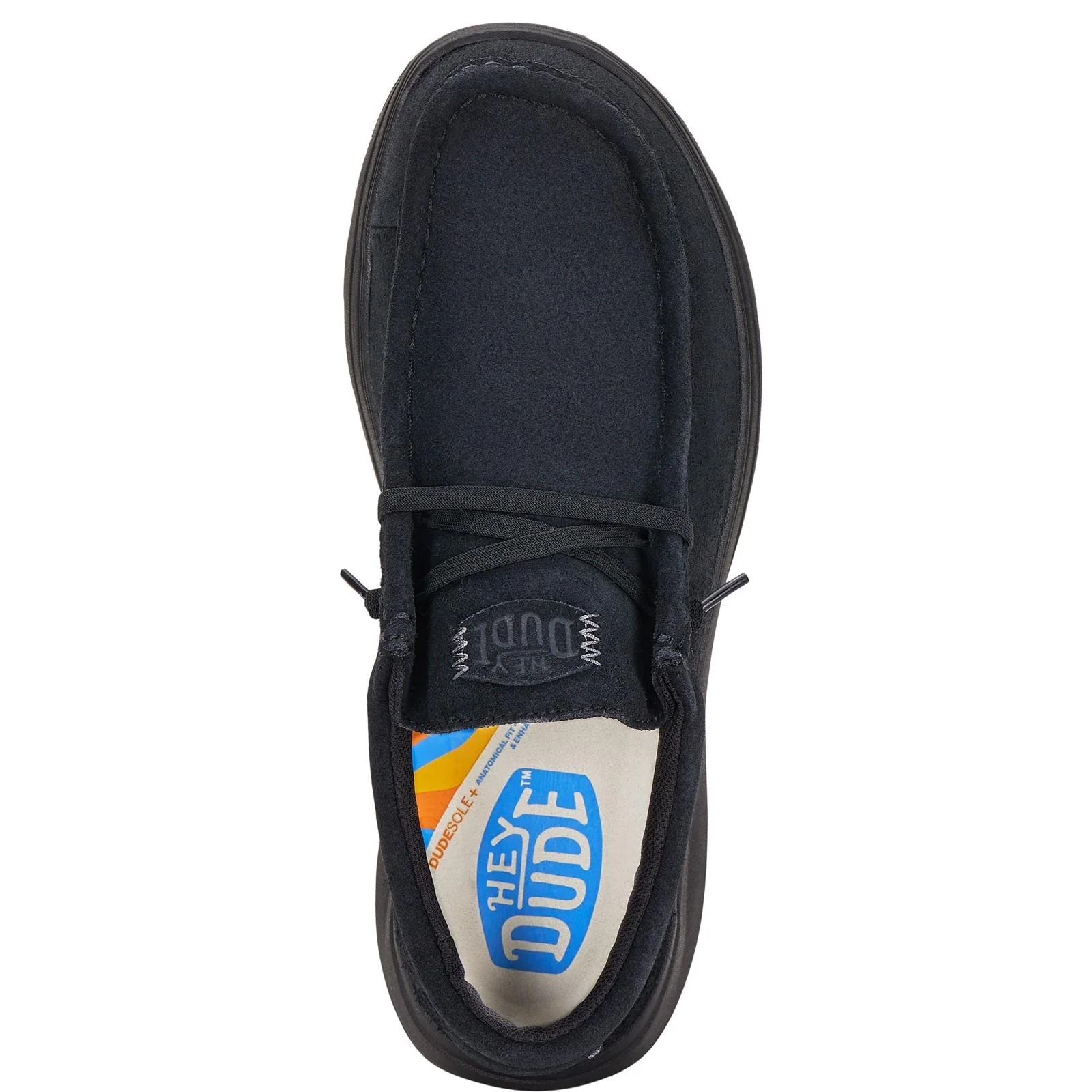 HEYDUDE Mens Wally X Suede Shoes Black - Image 2