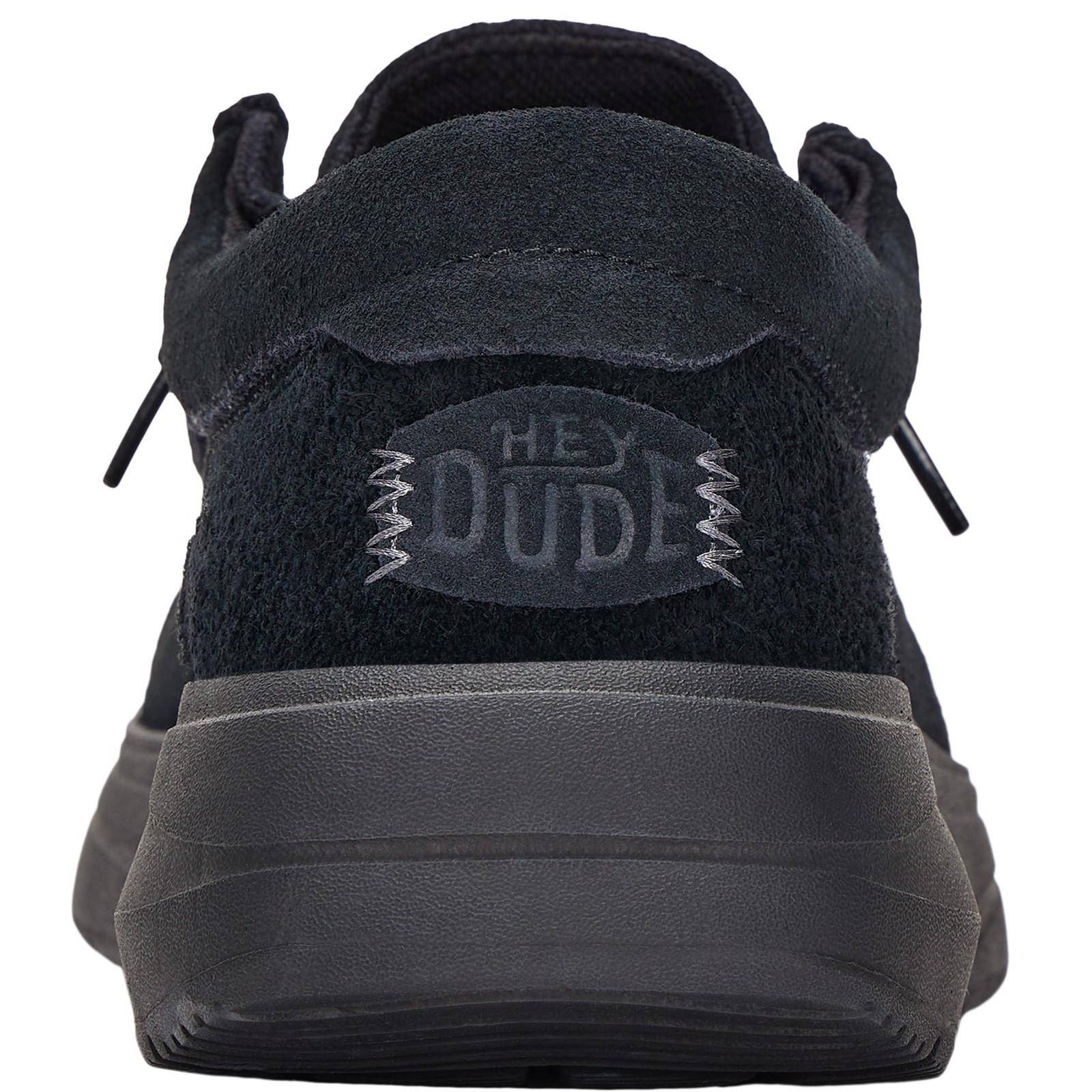 HEYDUDE Mens Wally X Suede Shoes Black - Image 3
