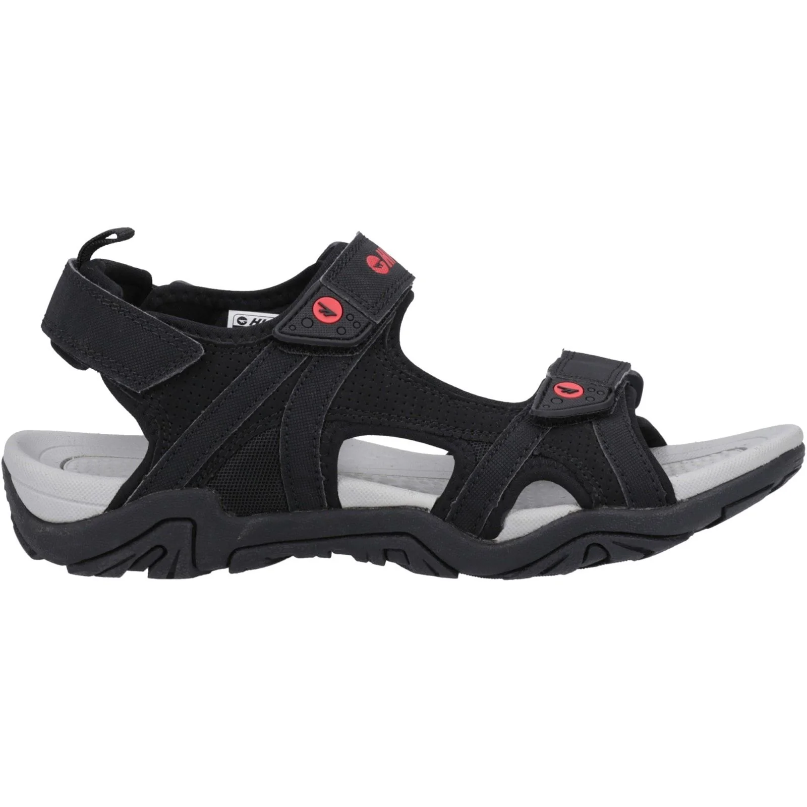 Hi-Tec Mens Crater Sandal Black/Grey/Red