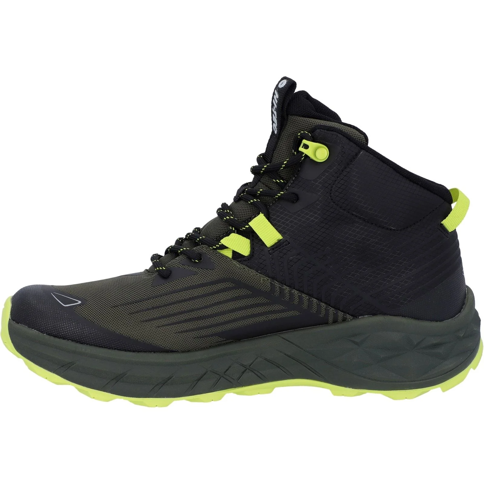 Hi-Tec Mens Fuse Trail Mid WP Trainers Black/Olive - Image 2