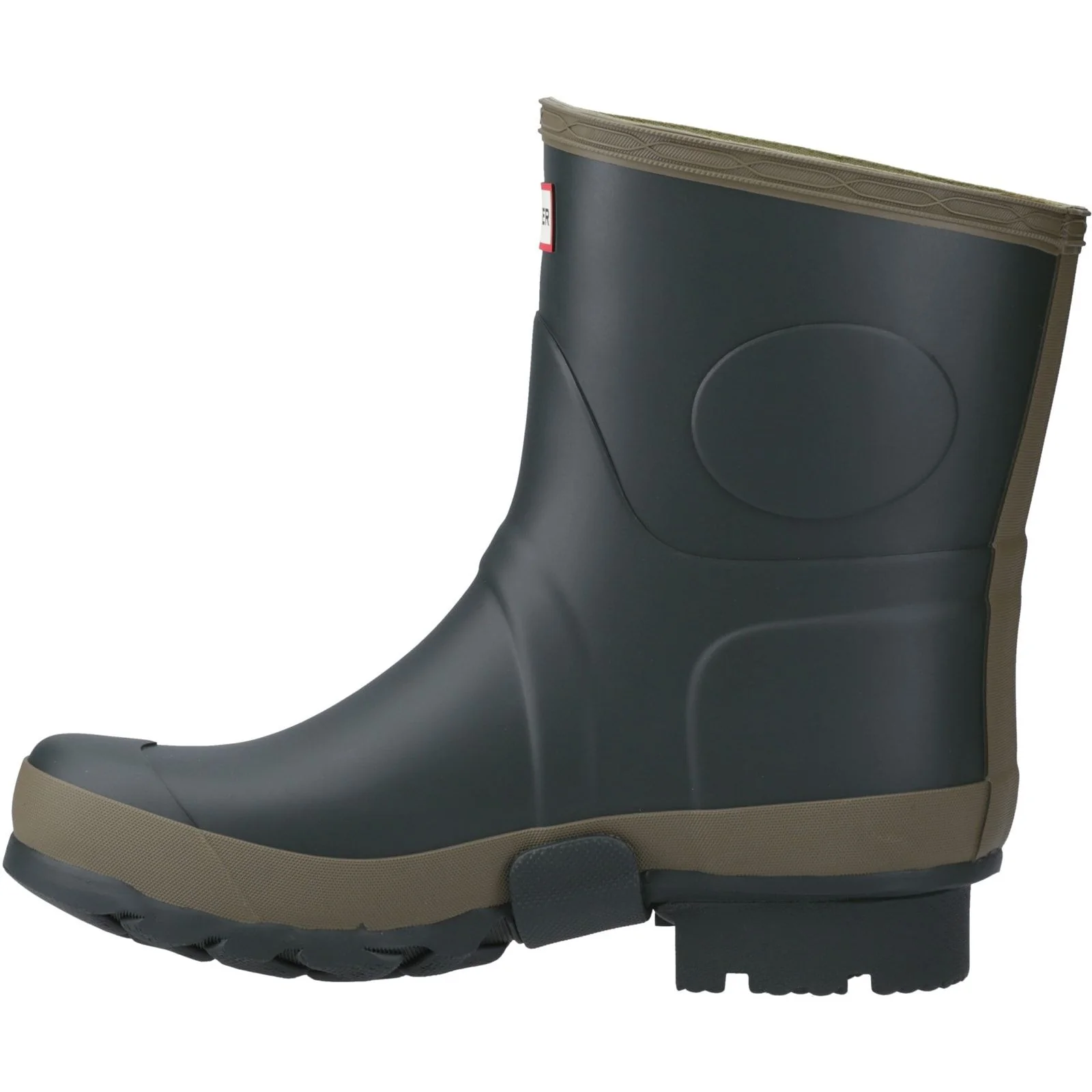 Hunter Mens Gardener Short Wellington Boot Dark Olive/Clay - Image 2