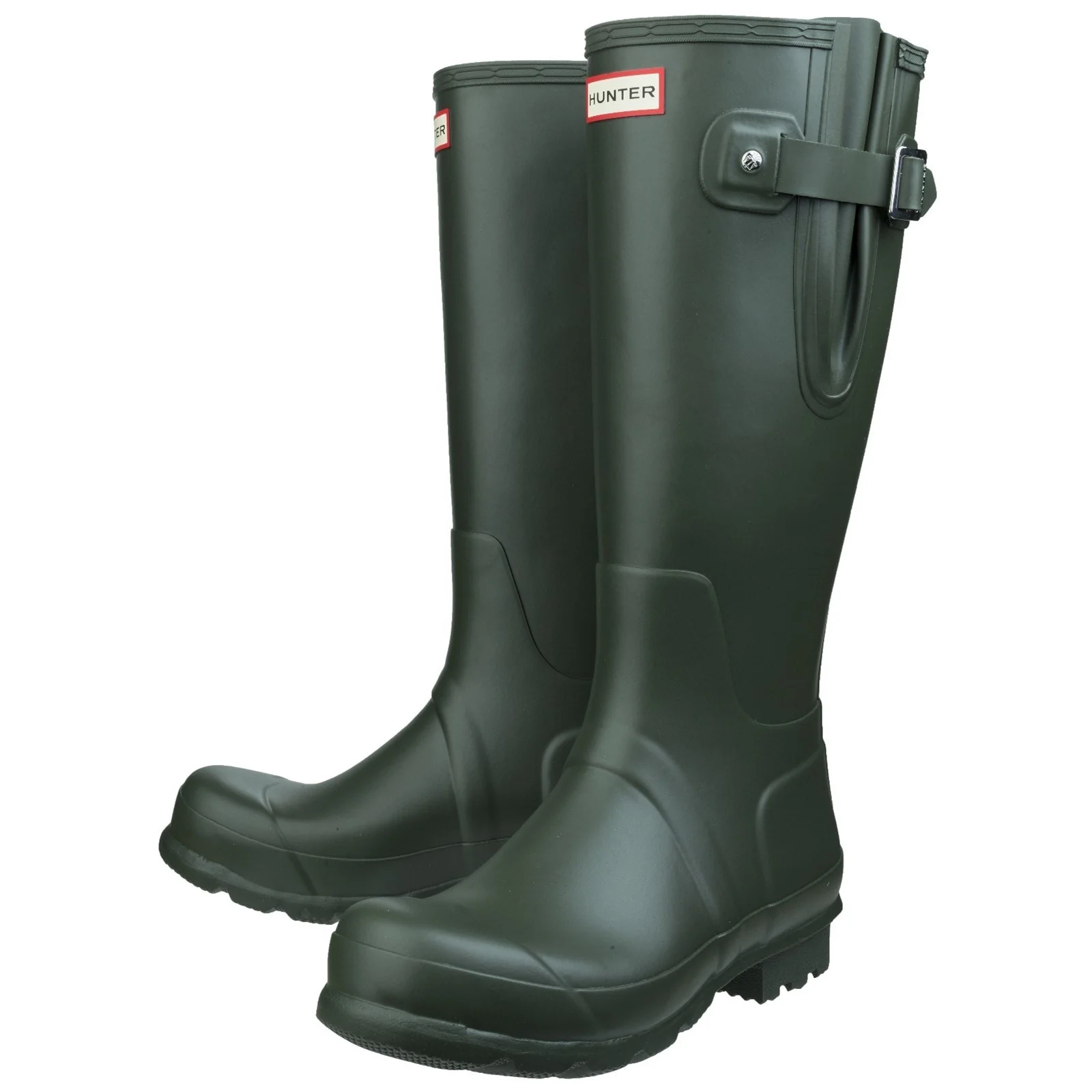 Hunter Mens Original Side Adjustable Wellington Boots Dark Olive - Image 4